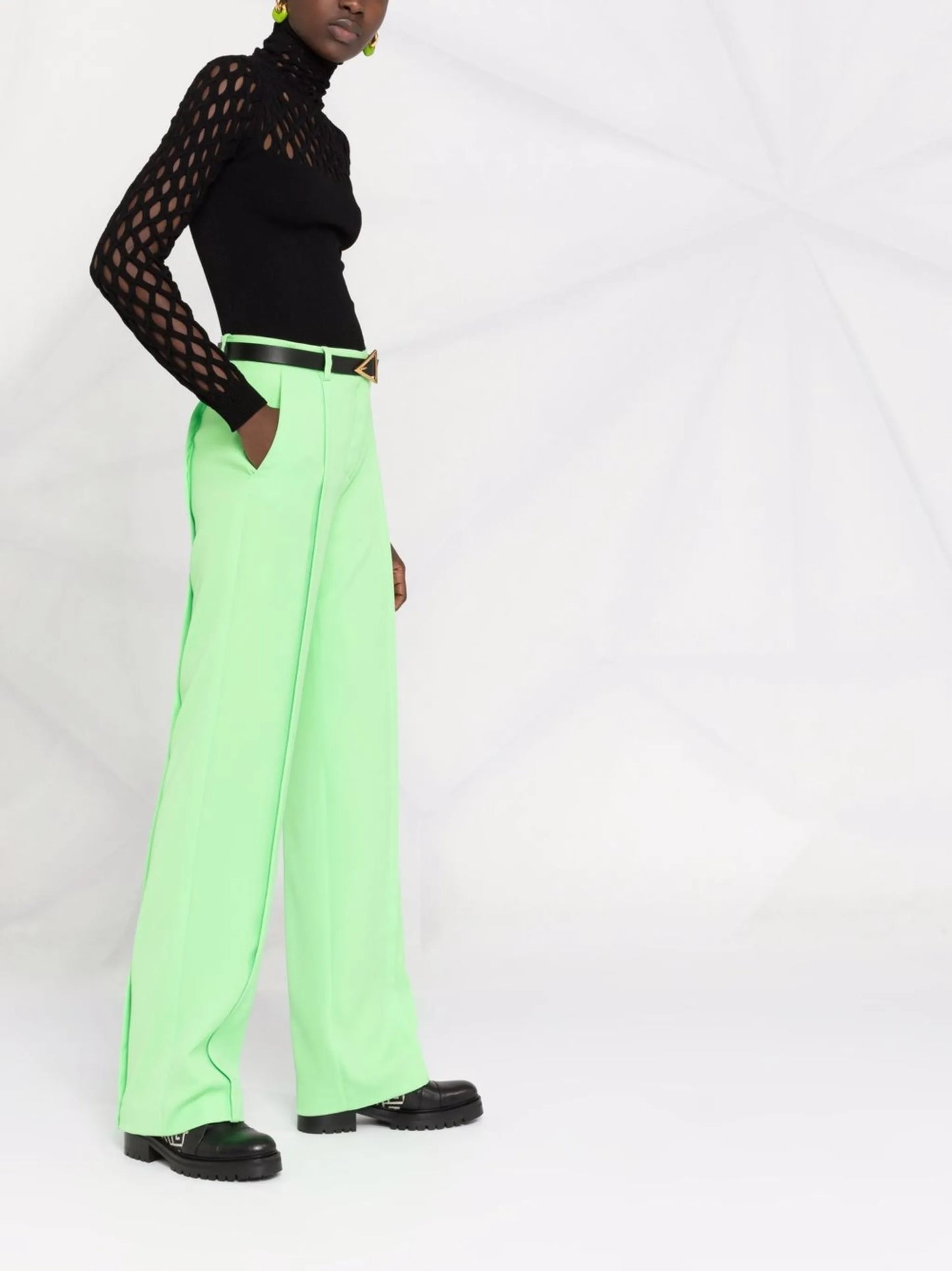 open-knit roll-neck top