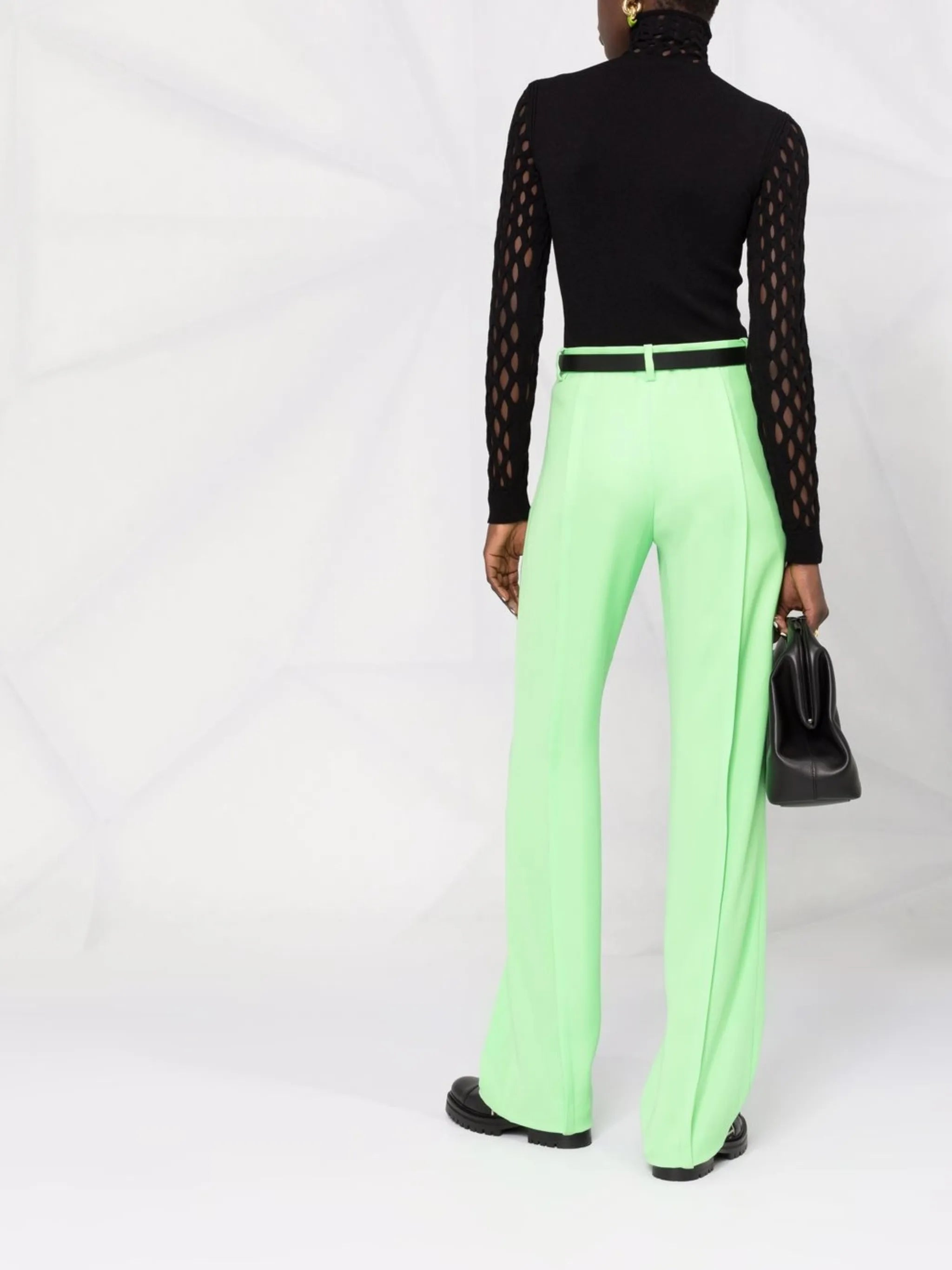 open-knit roll-neck top