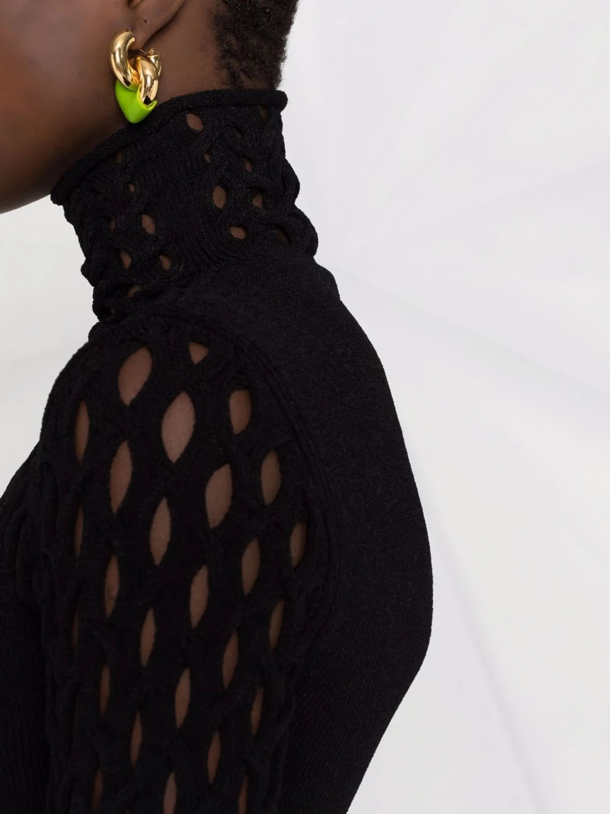 open-knit roll-neck top
