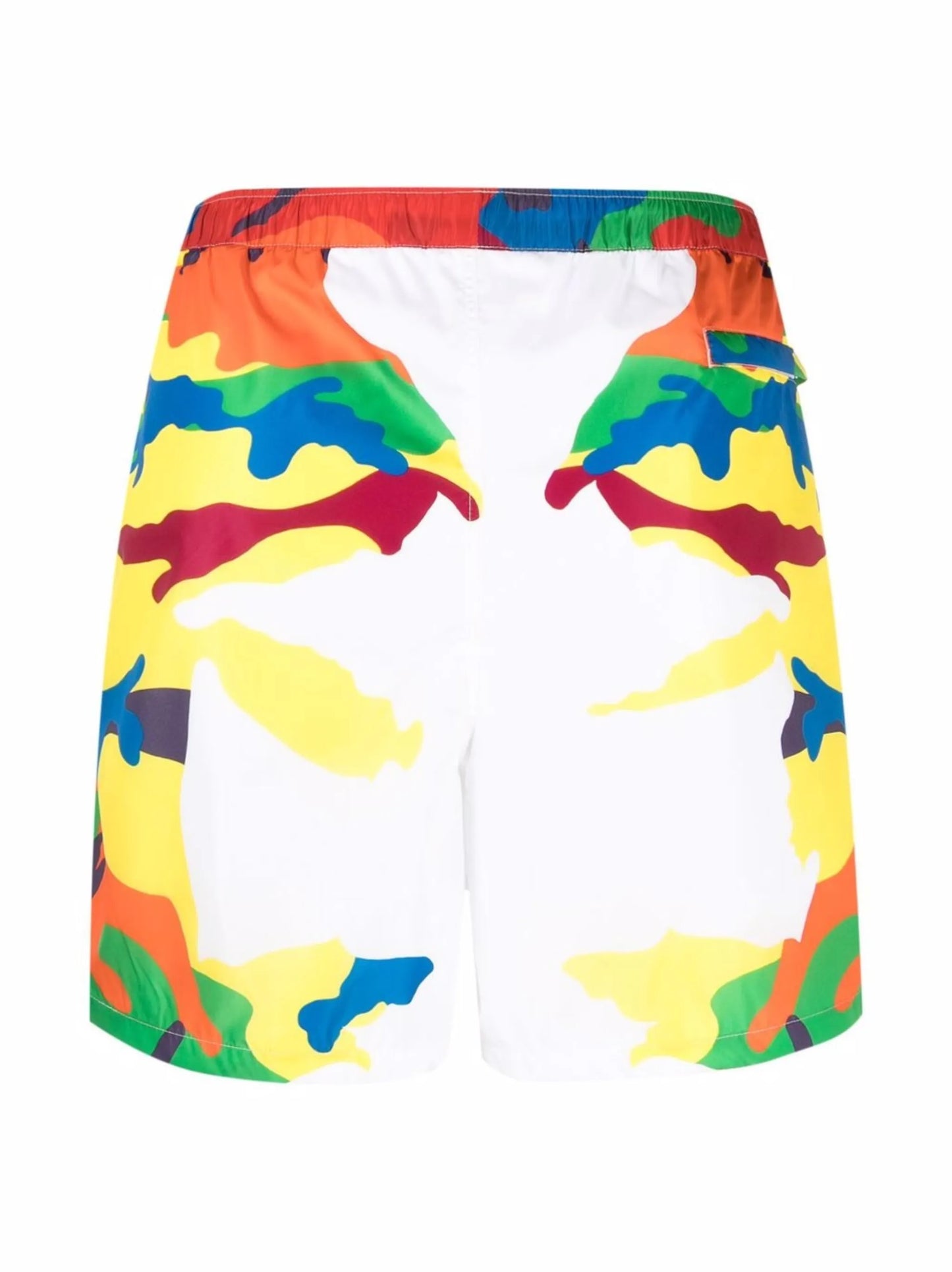 logo-print camouflage swim shorts
