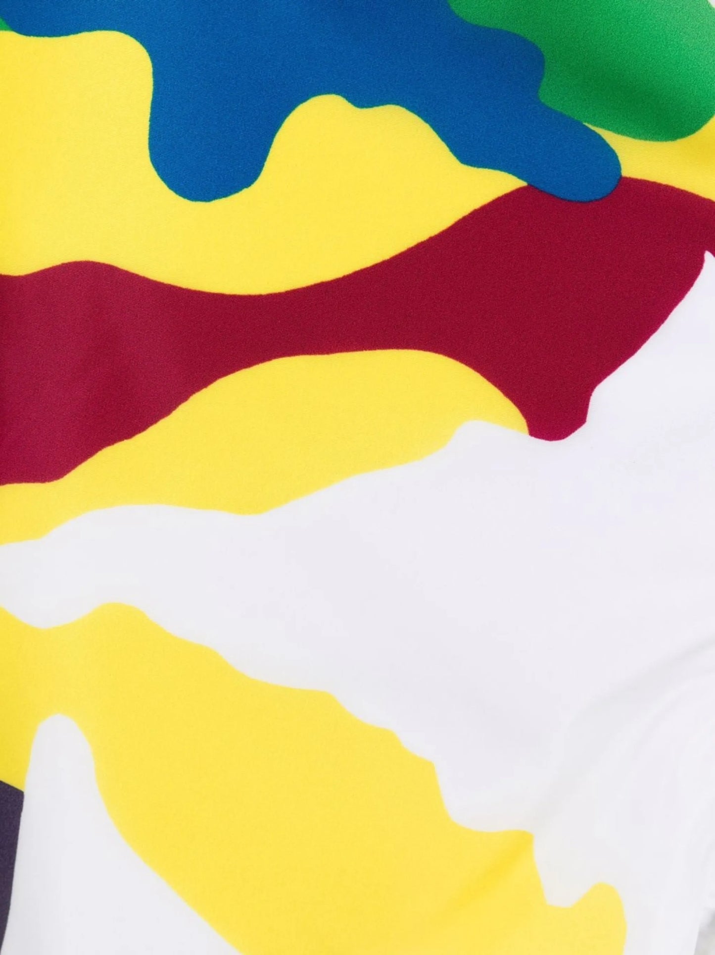 logo-print camouflage swim shorts