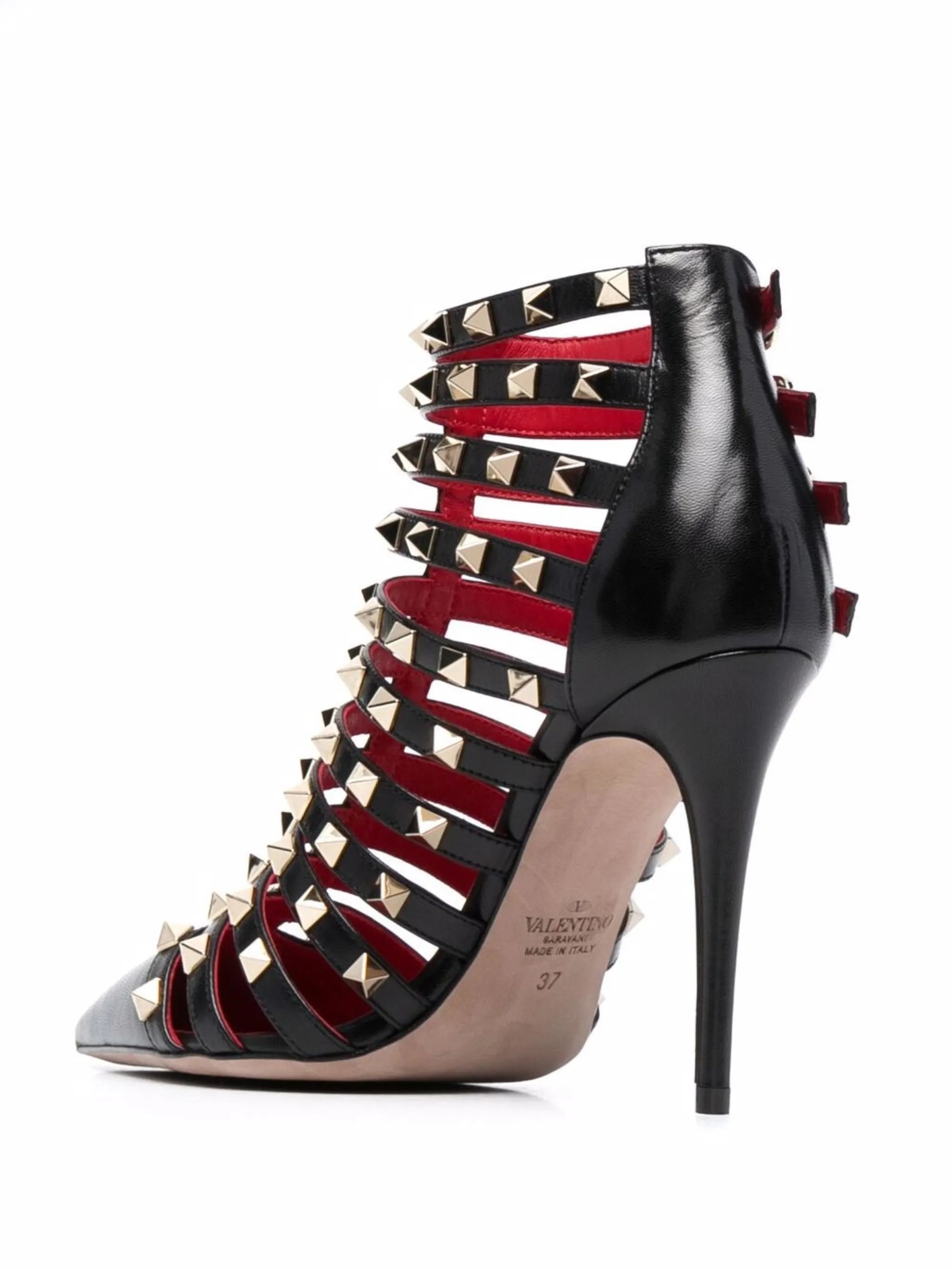 Rockstud cage-strap ankle pumps