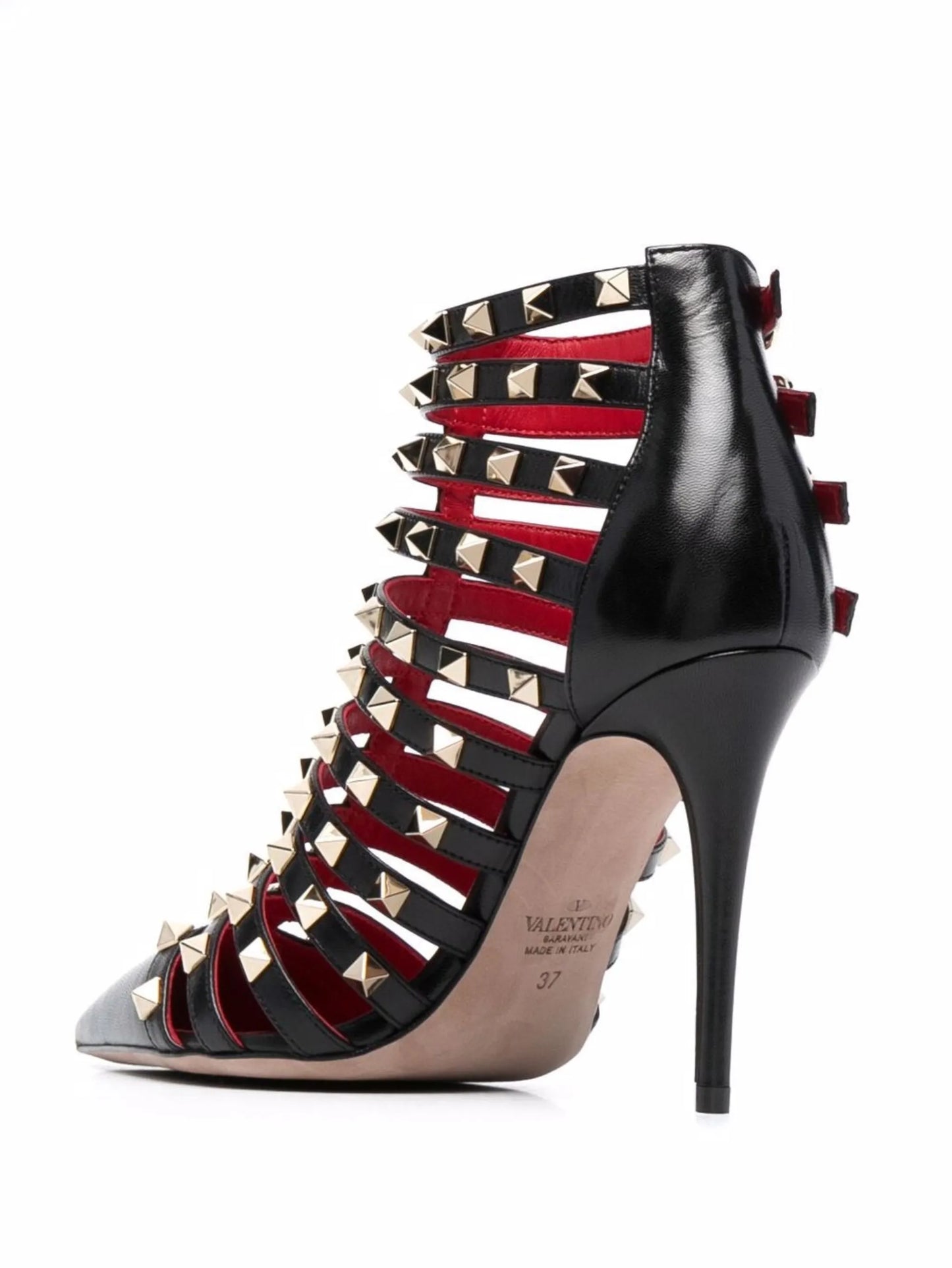 Rockstud cage-strap ankle pumps