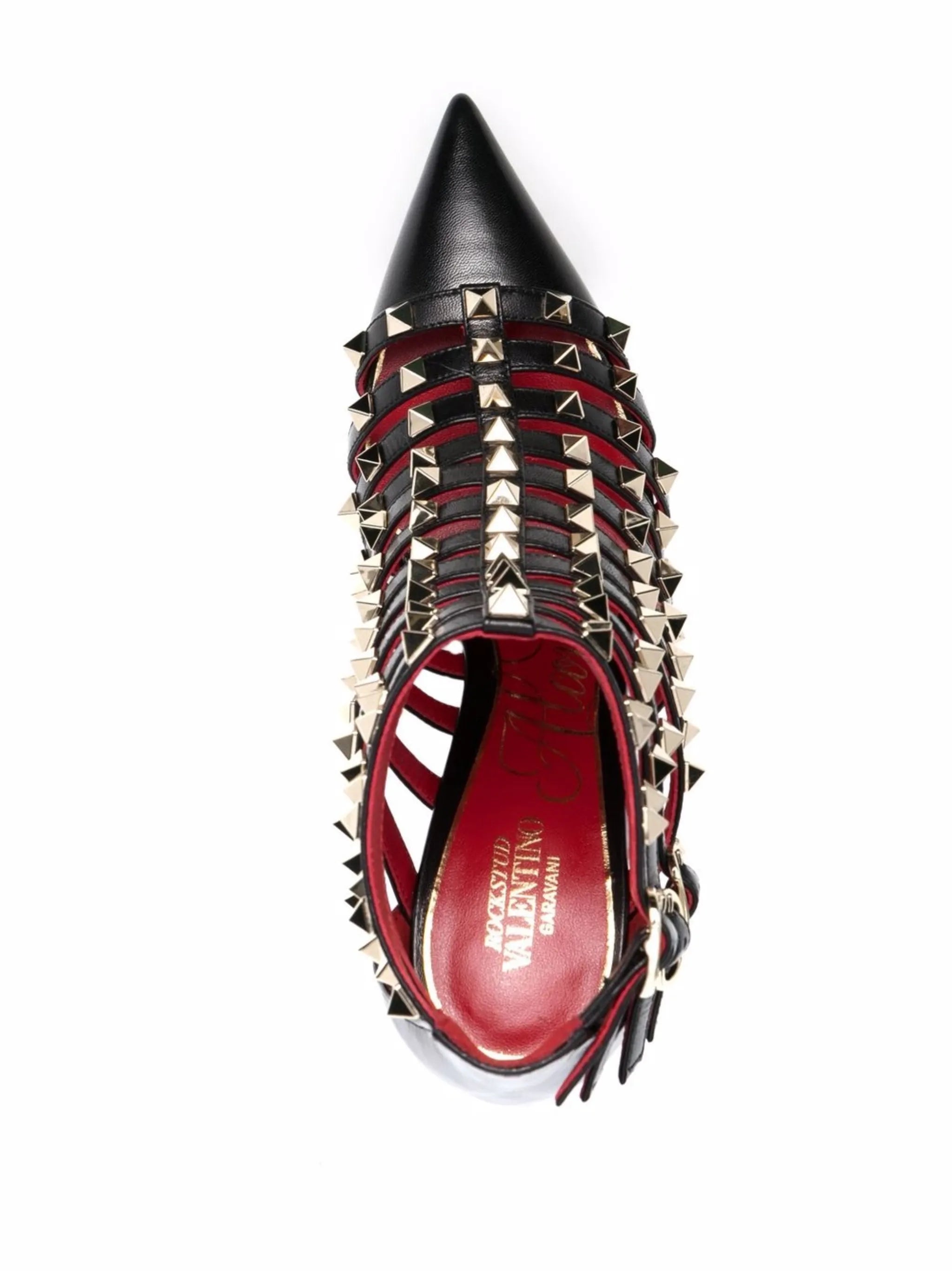 Rockstud cage-strap ankle pumps