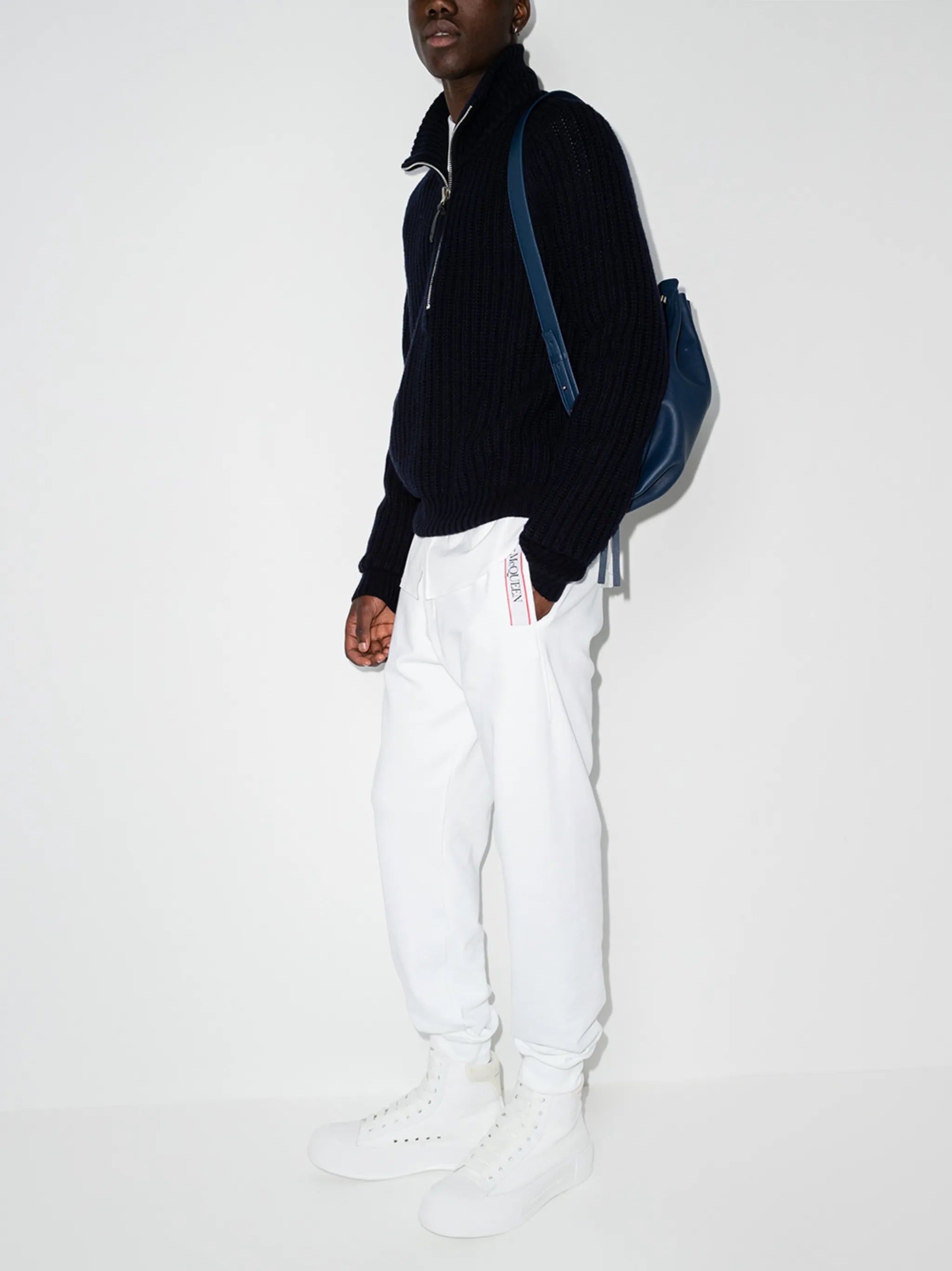 logo tape tapered track pants