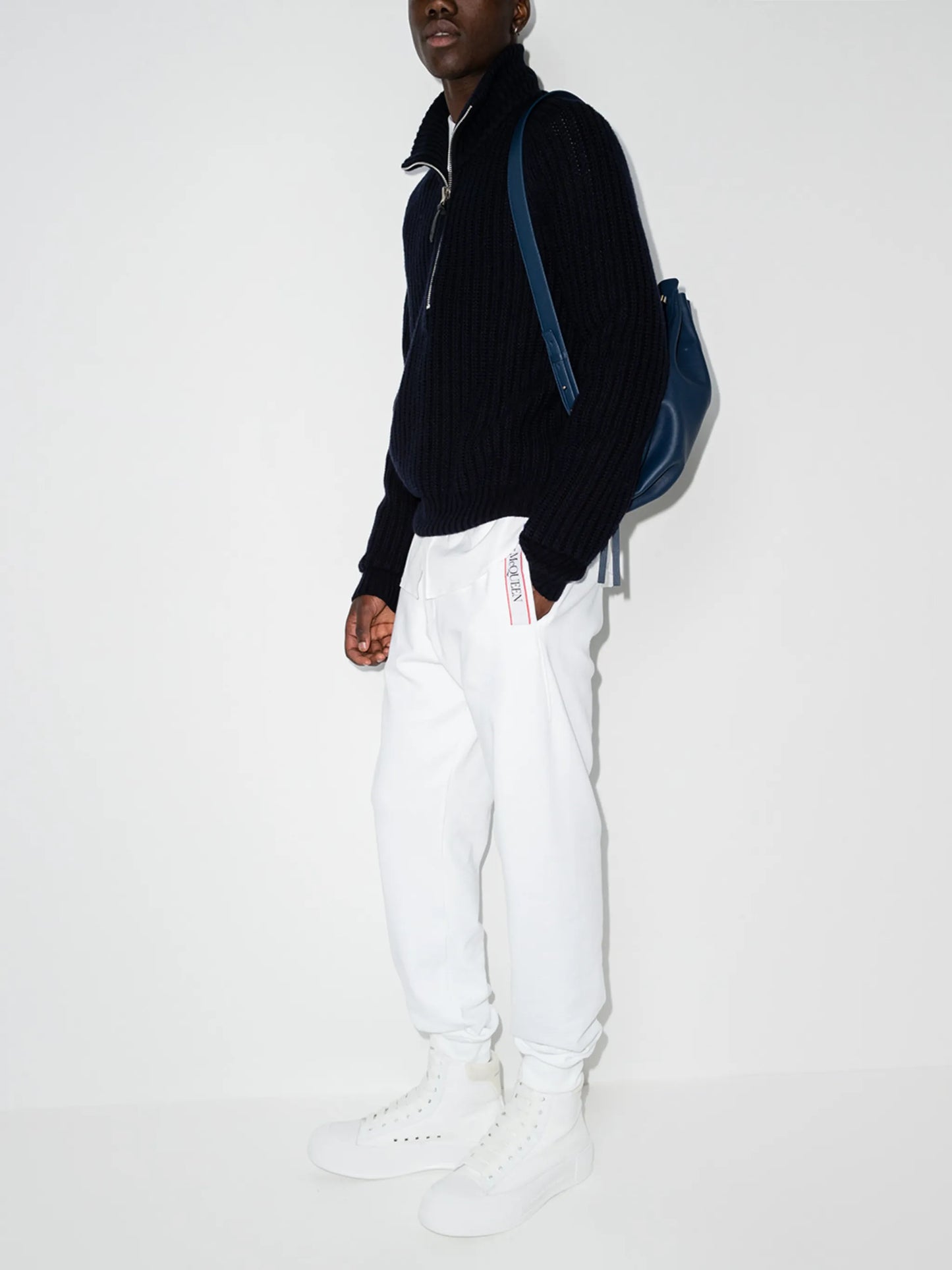 logo tape tapered track pants