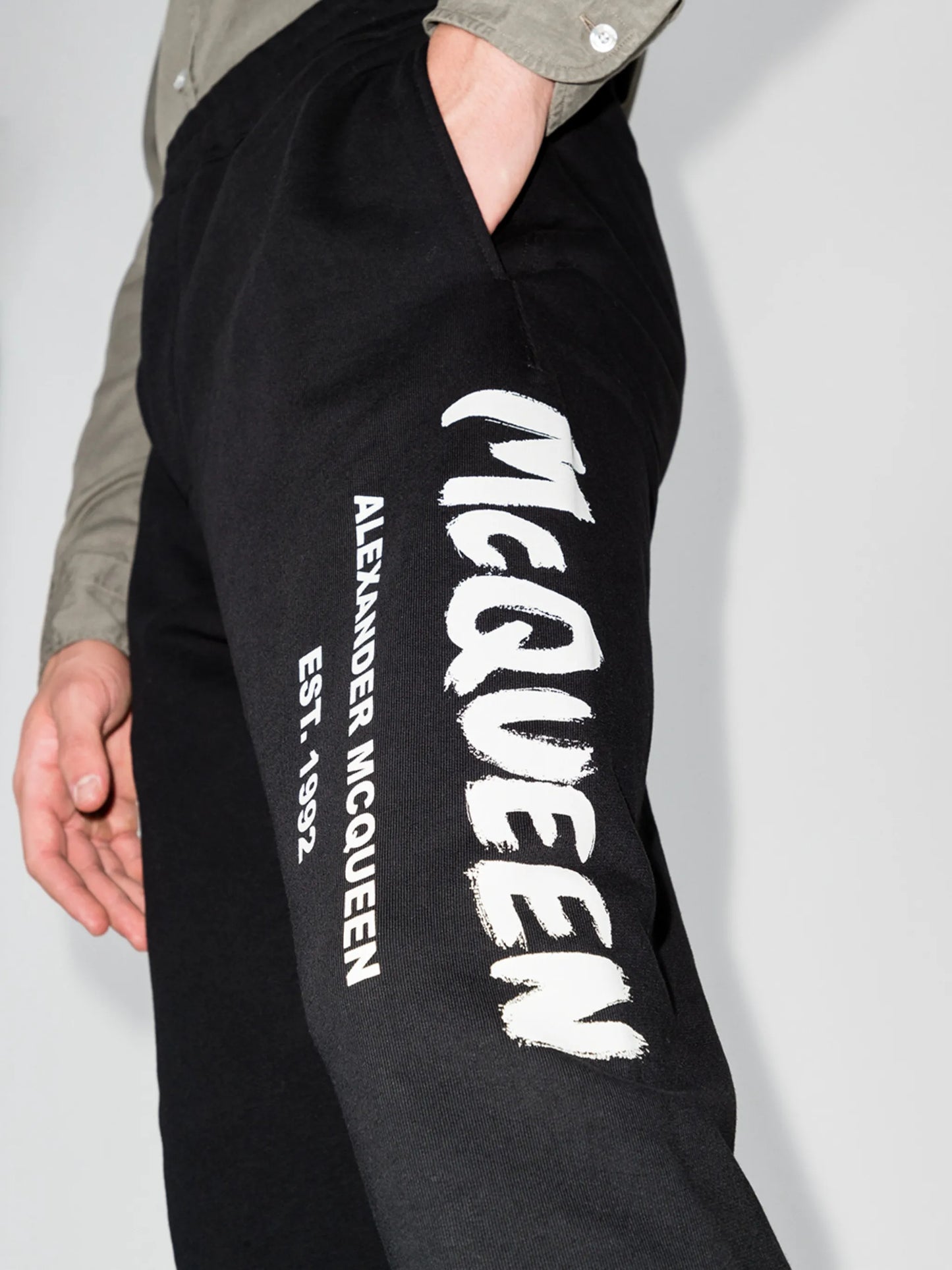 logo graffiti print track pants