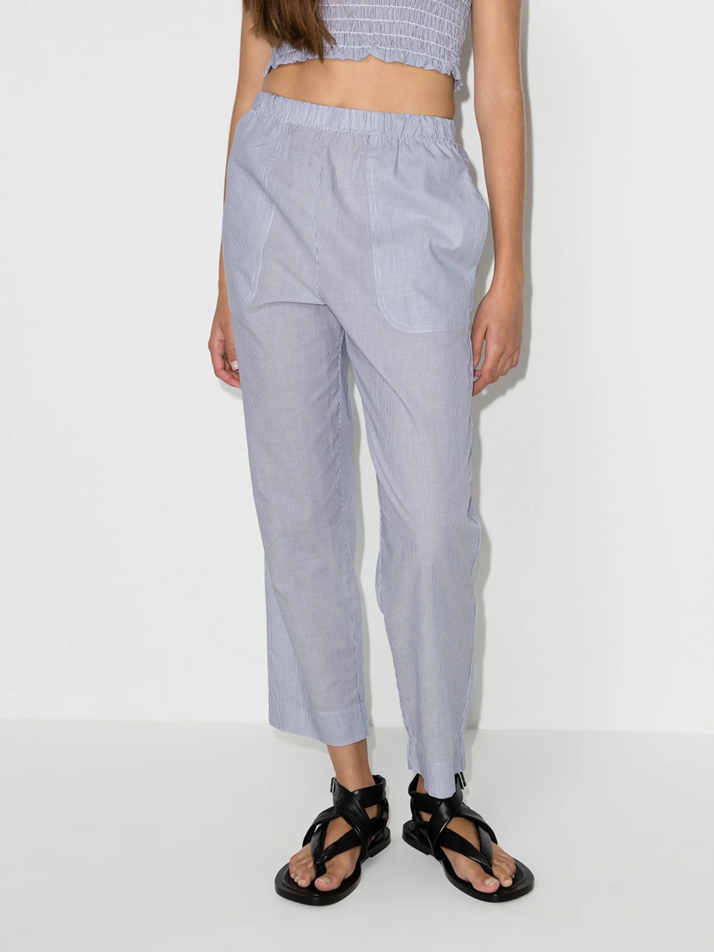 Eve stripe-pattern cropped trousers