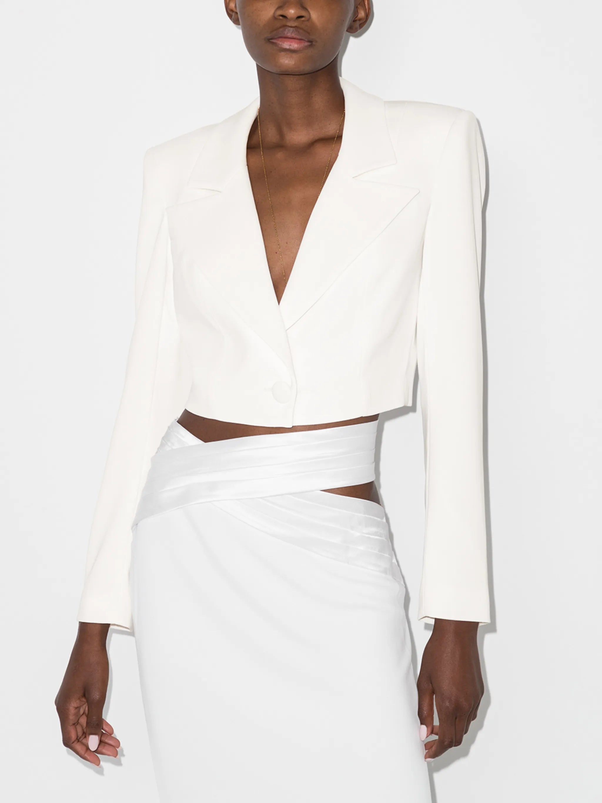 cropped single-breasted blazer