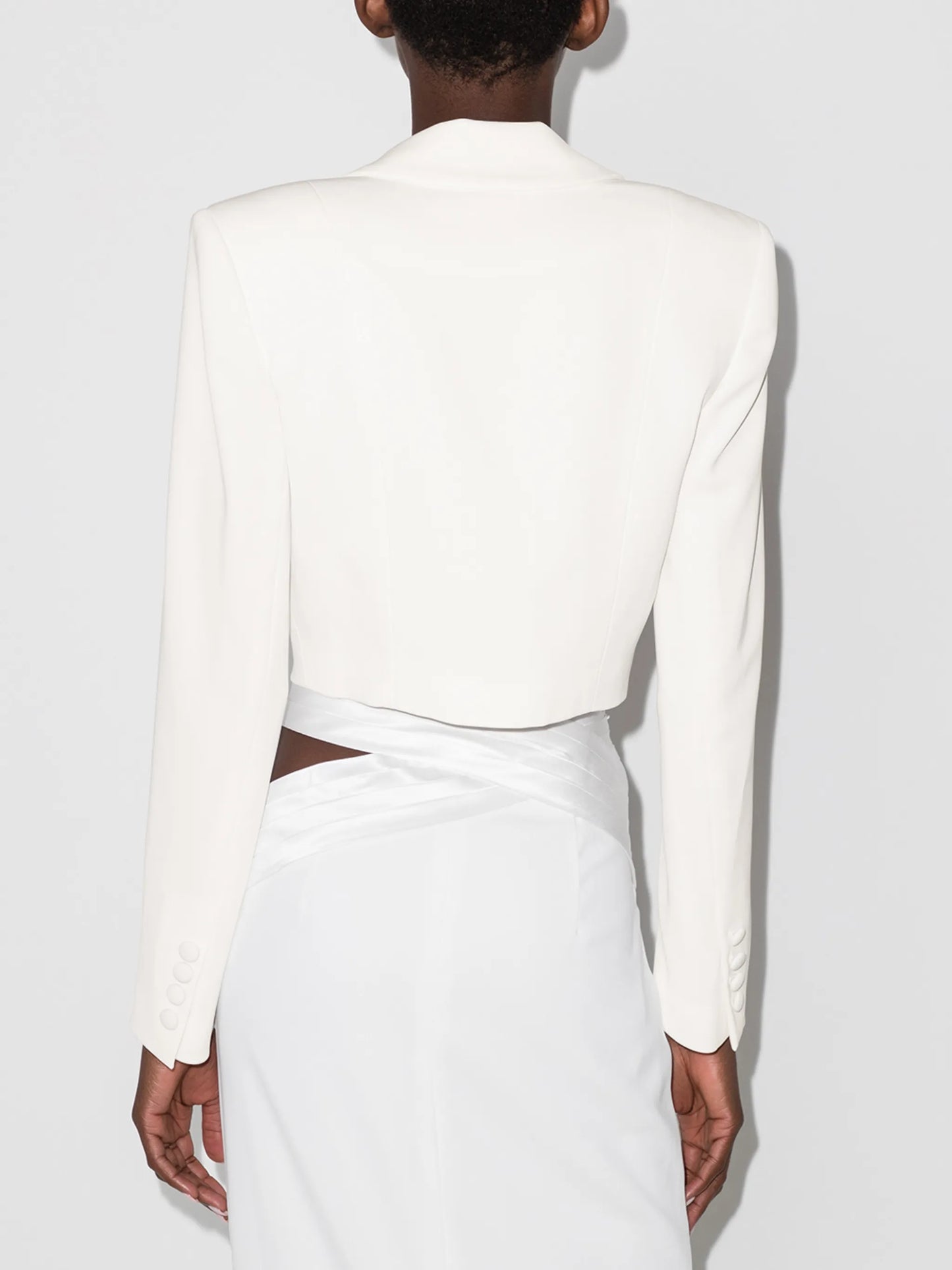 cropped single-breasted blazer