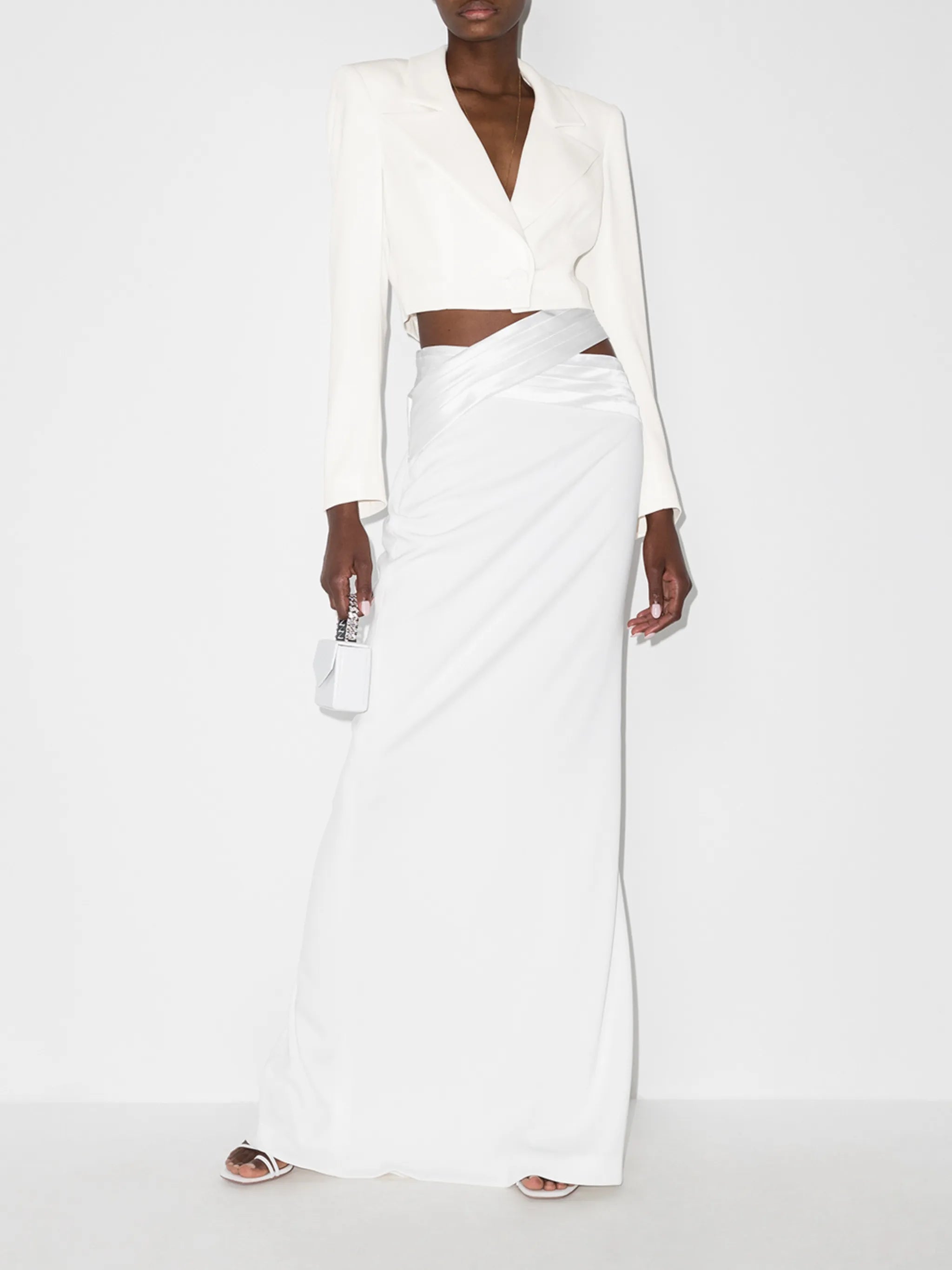 cropped single-breasted blazer