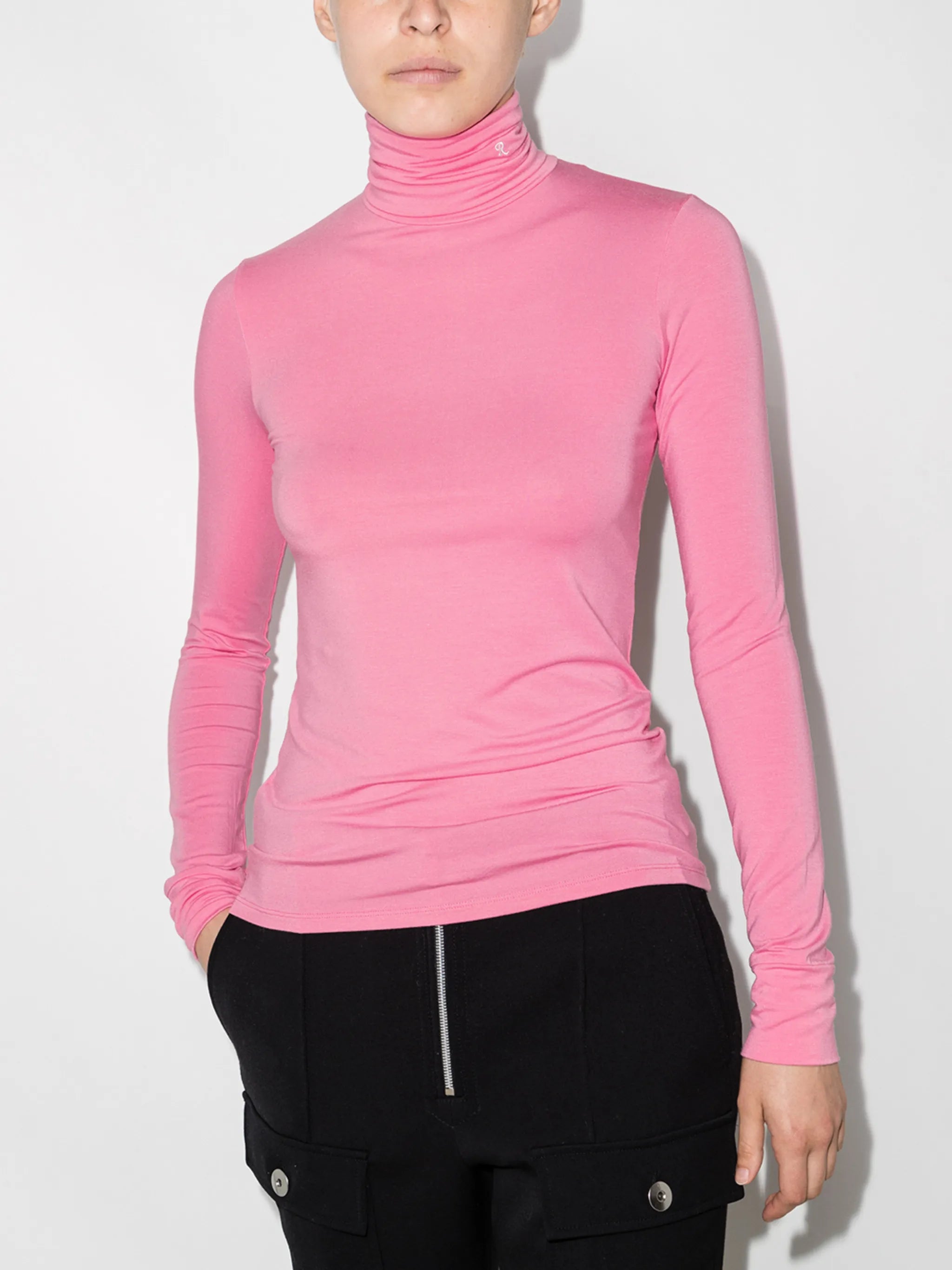 Uni Sous logo-embroidered roll-neck T-shirt