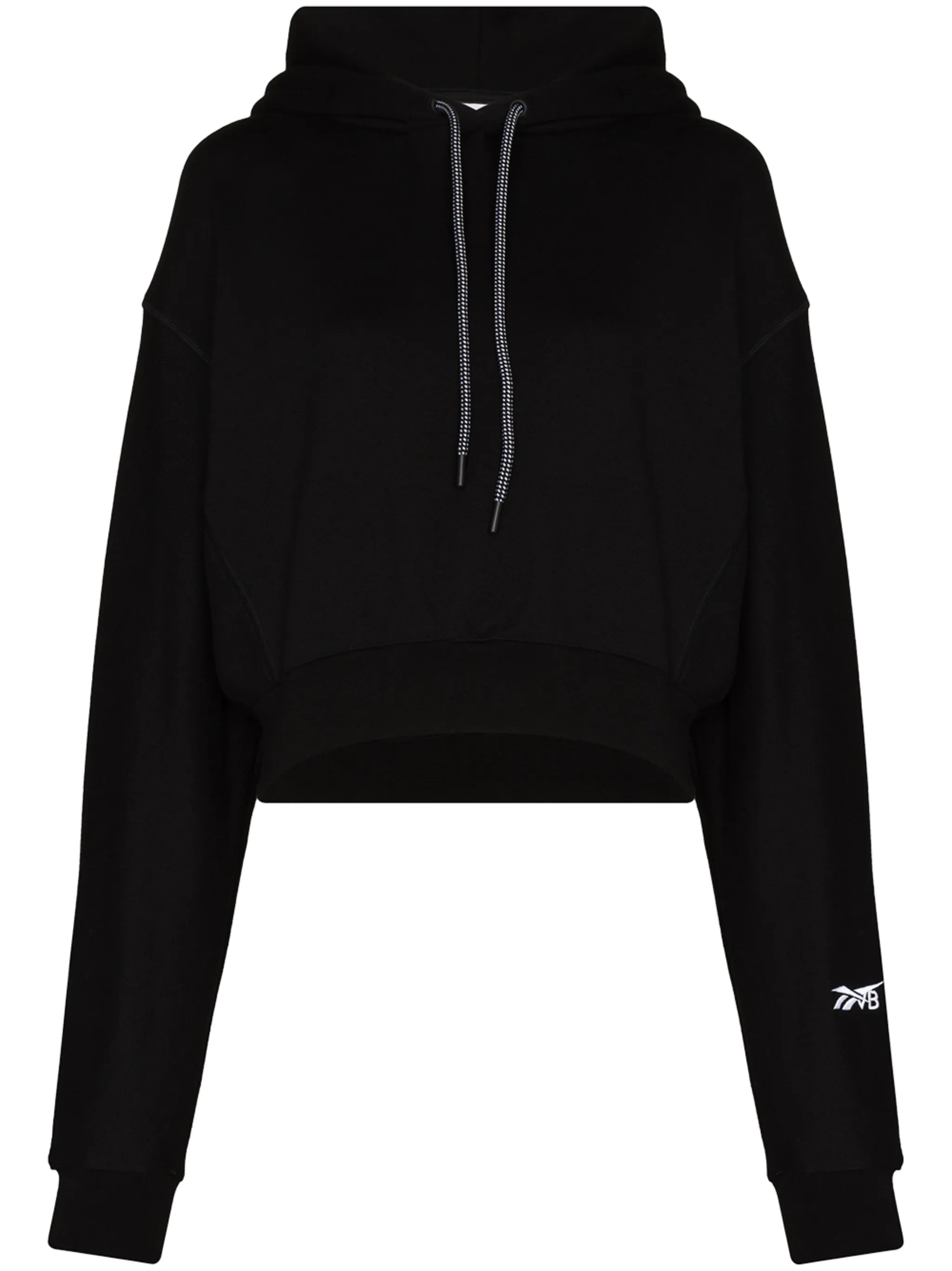cropped logo print hoodie