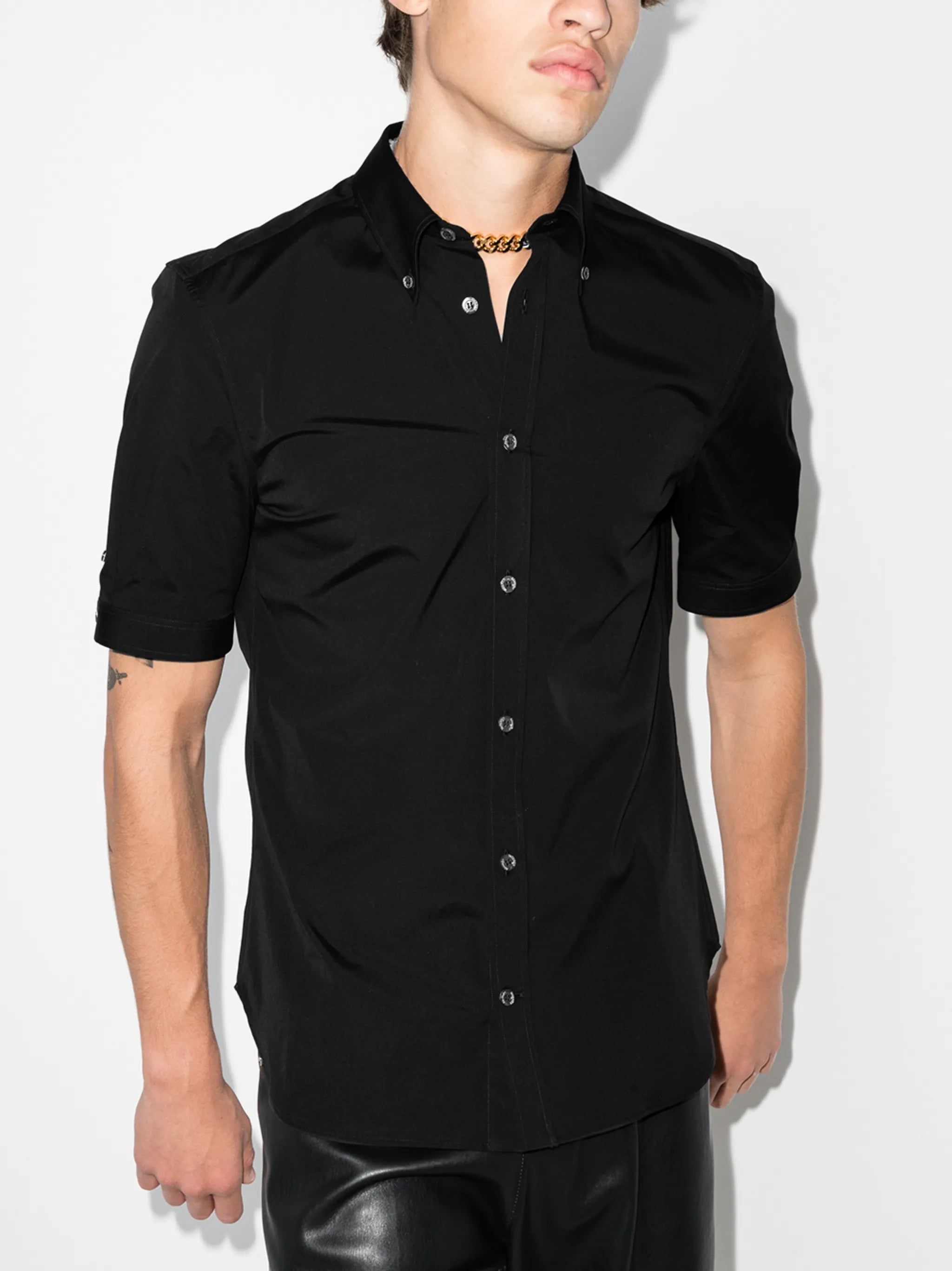 short-sleeve cotton shirt