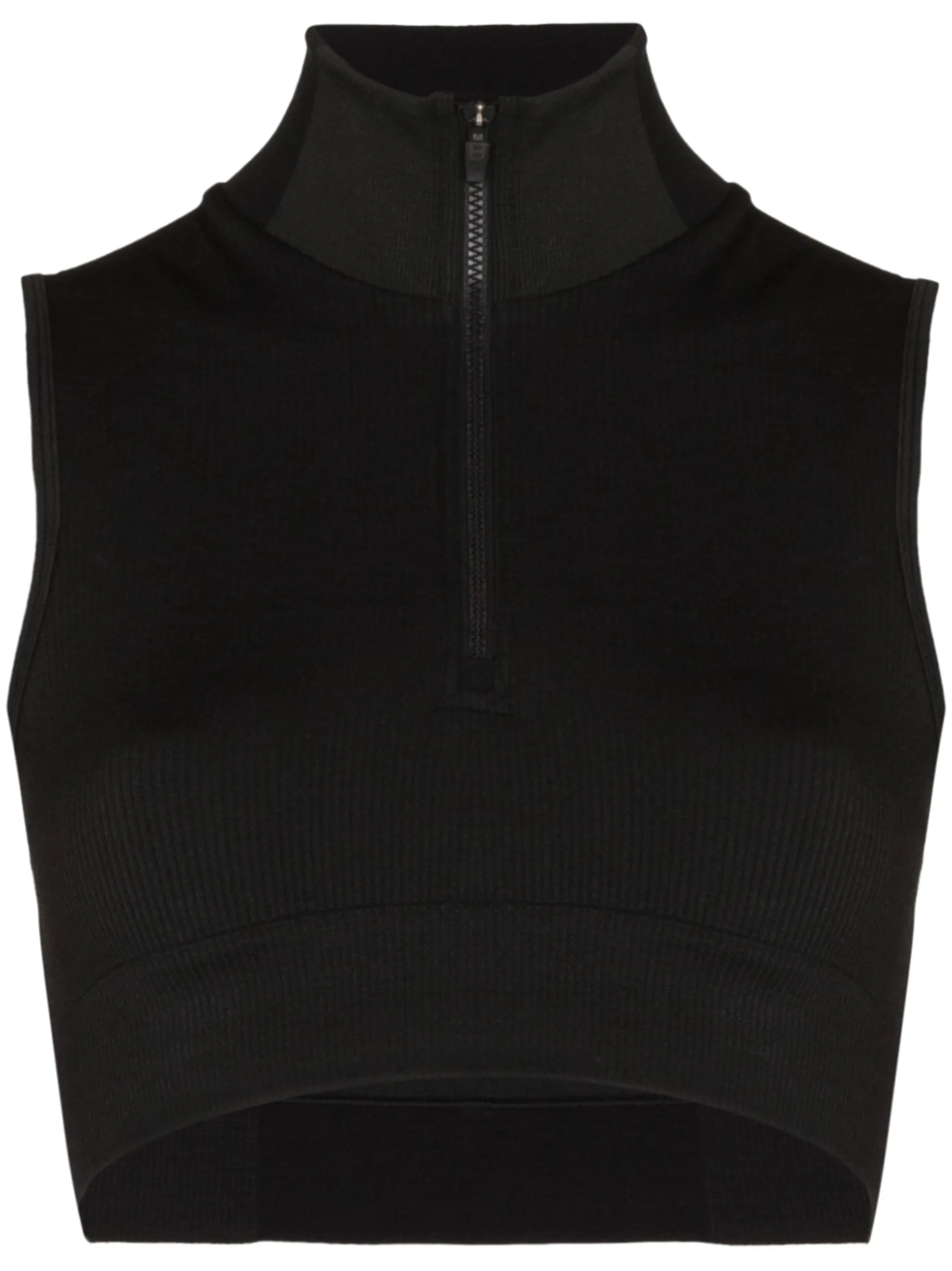 ribbed zipped cropped top