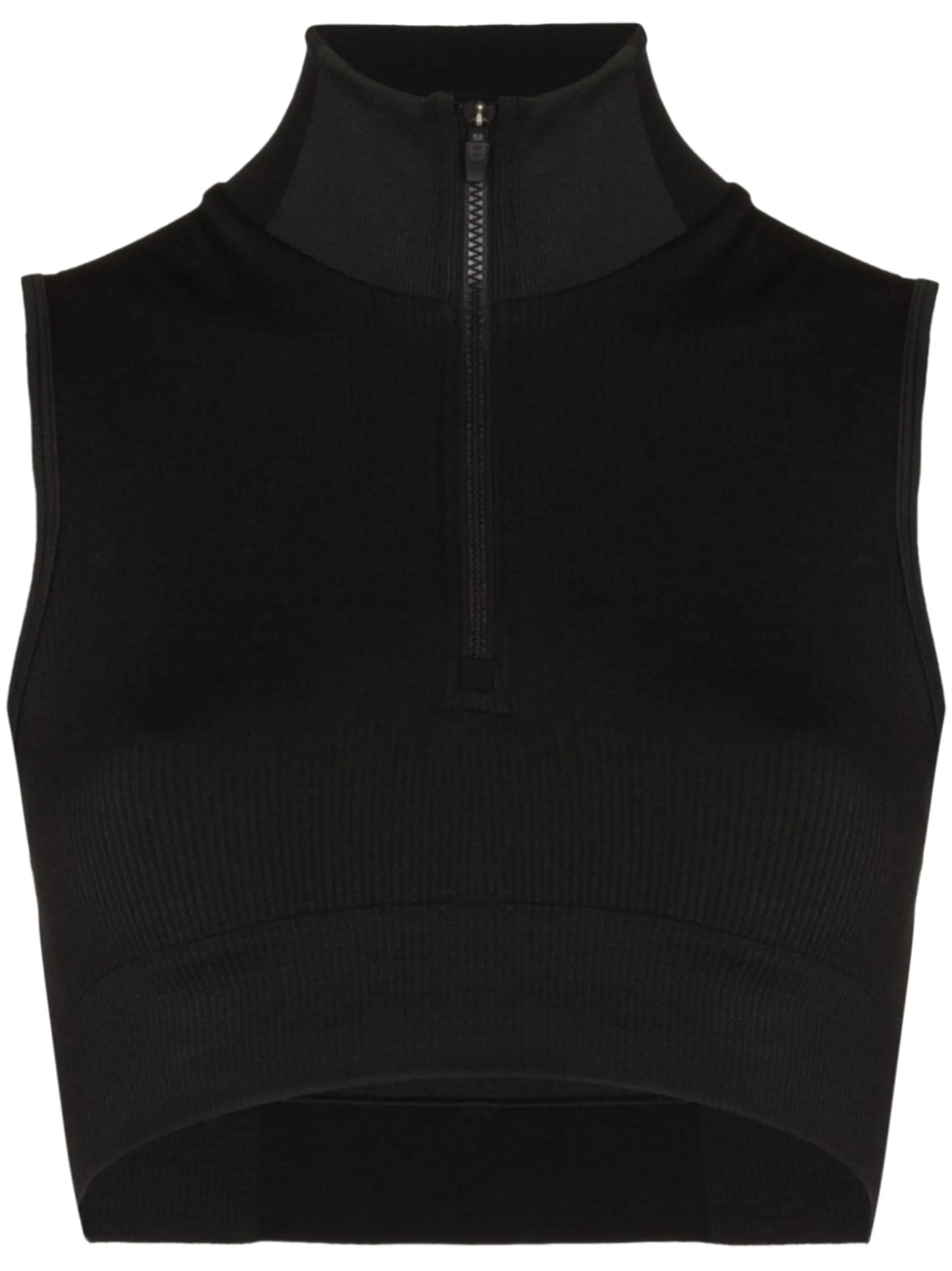 ribbed zipped cropped top