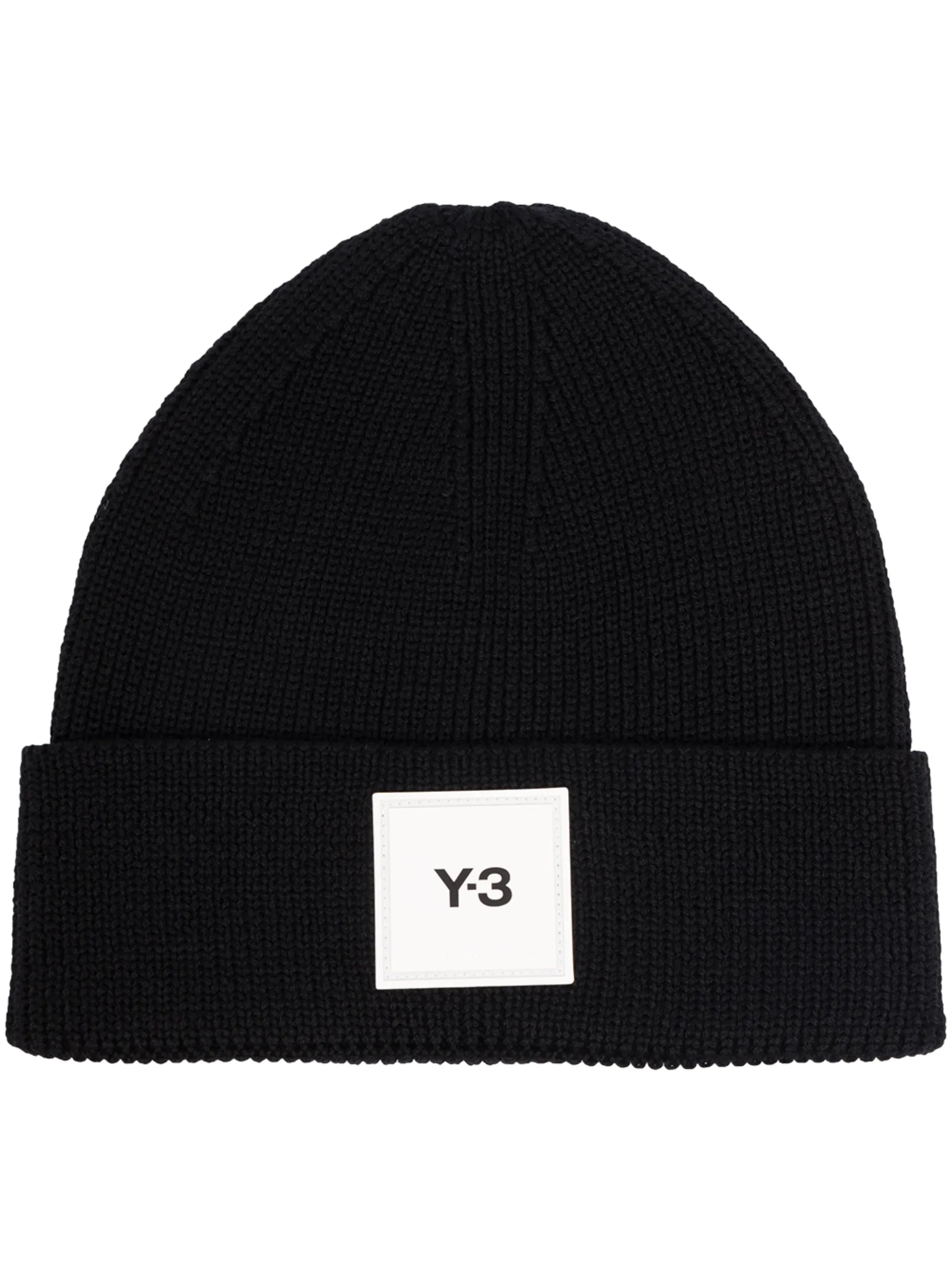 logo-patch ribbed beanie