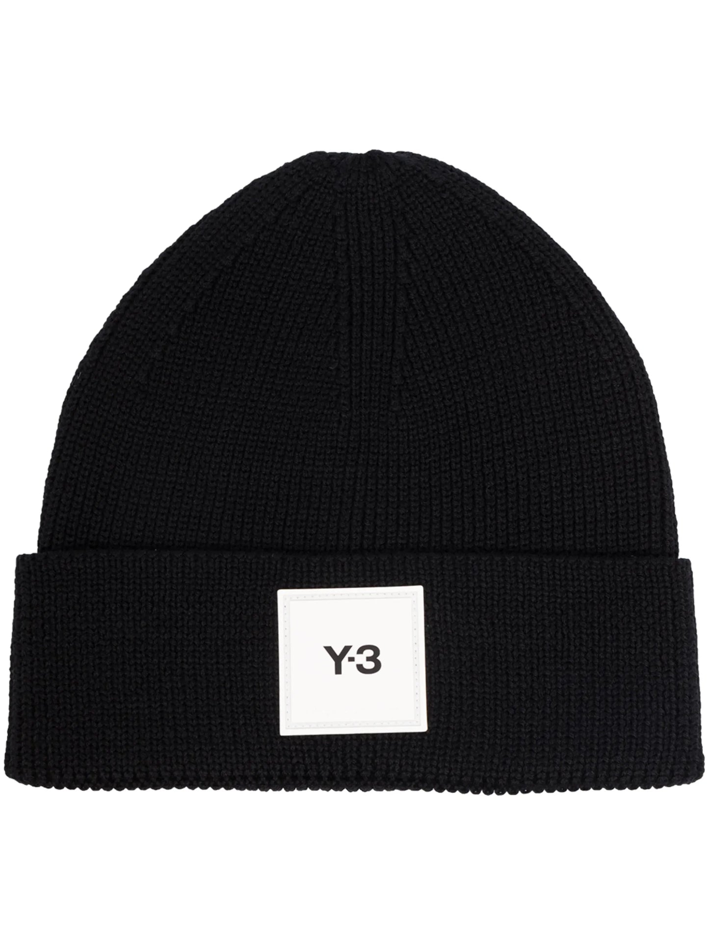logo-patch ribbed beanie
