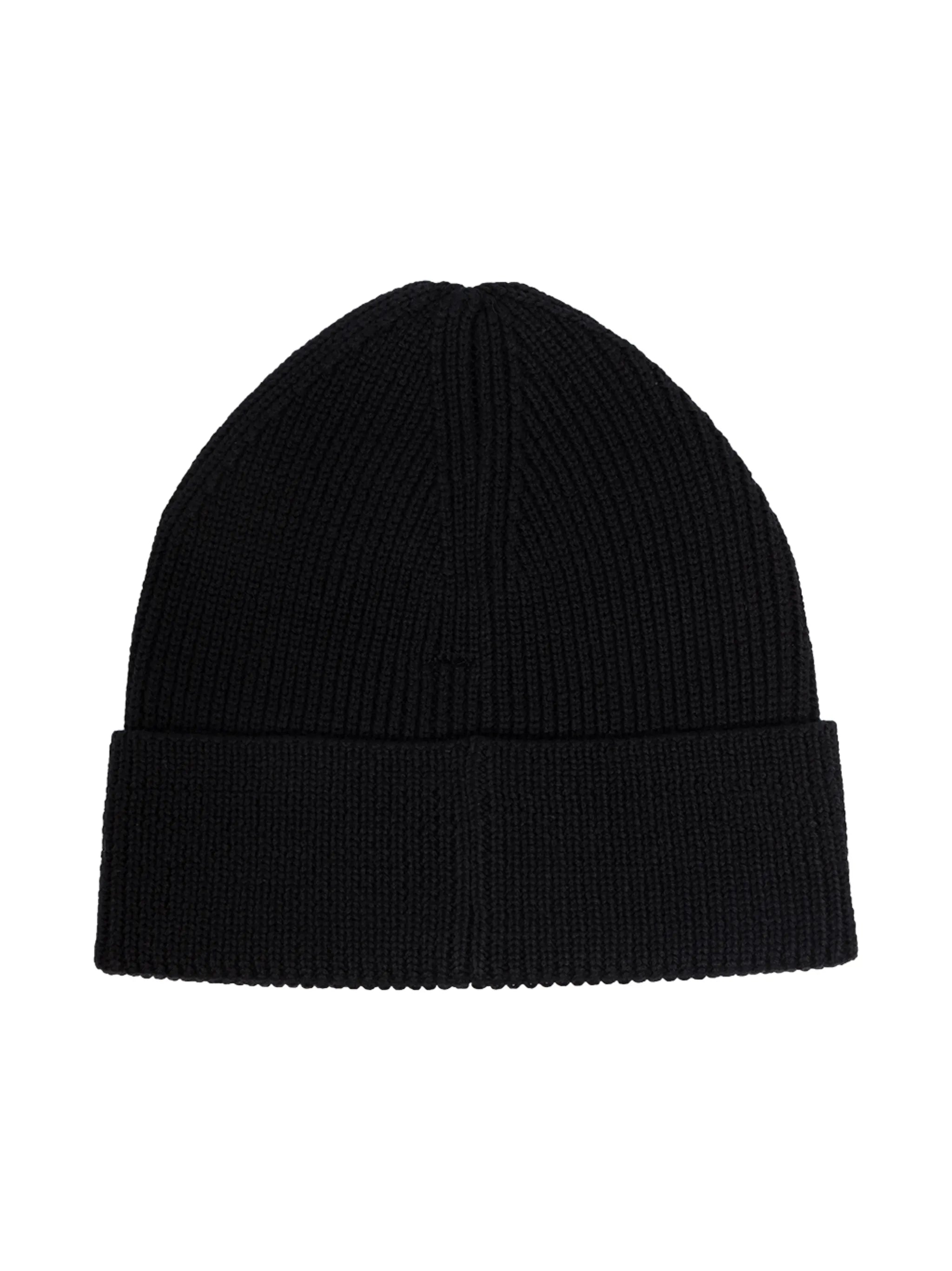 logo-patch ribbed beanie