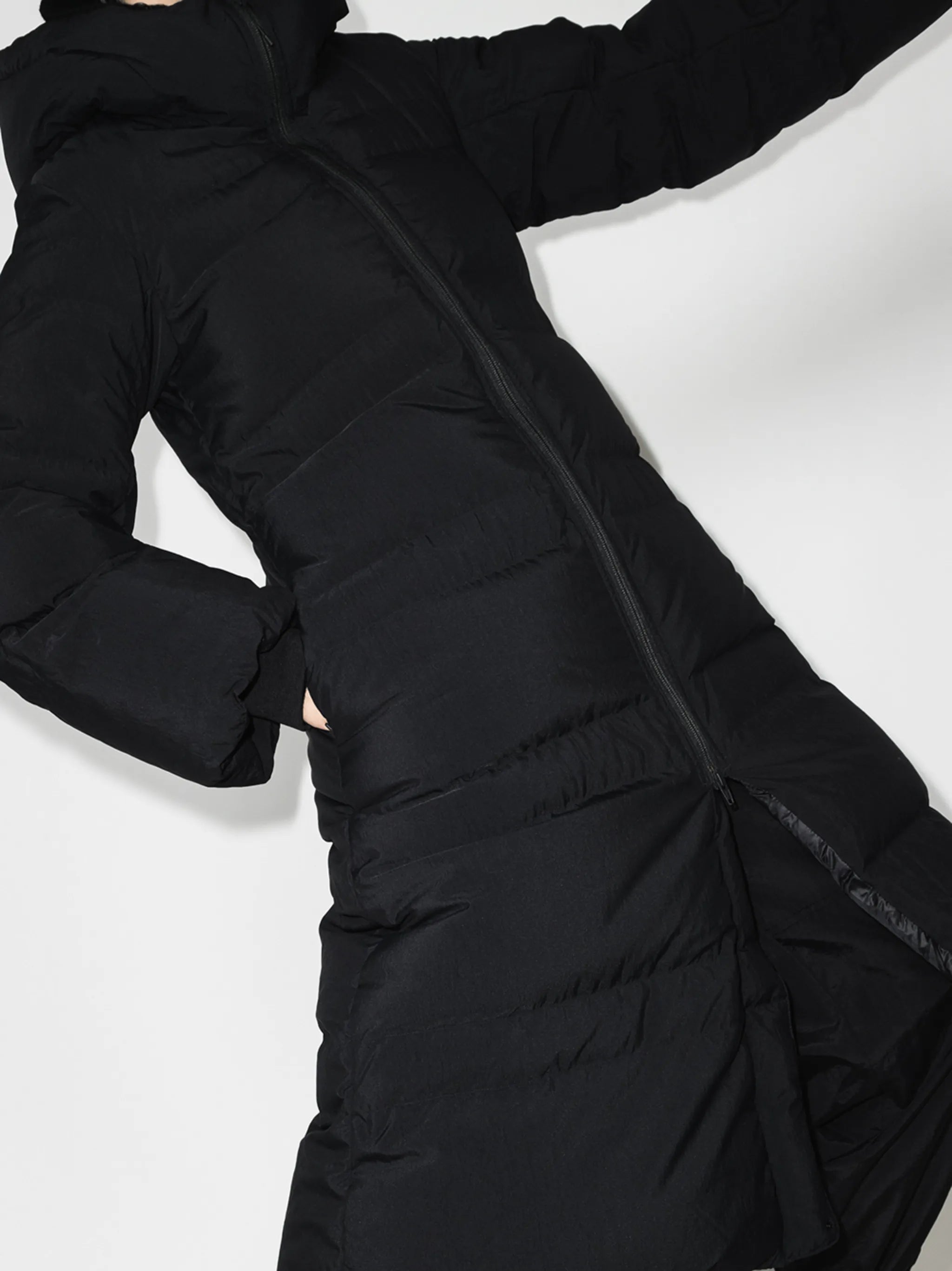 high-neck puffer coat