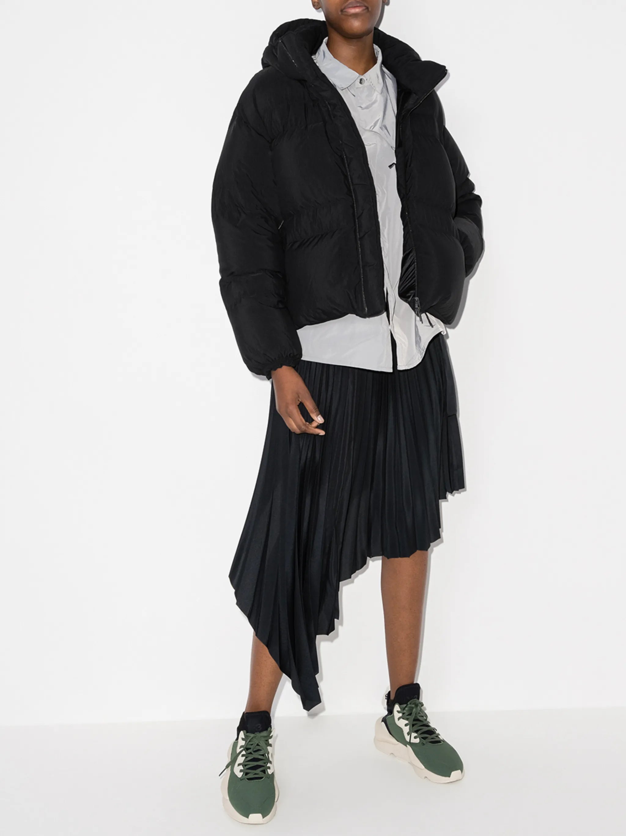 tonal logo puffer jacket