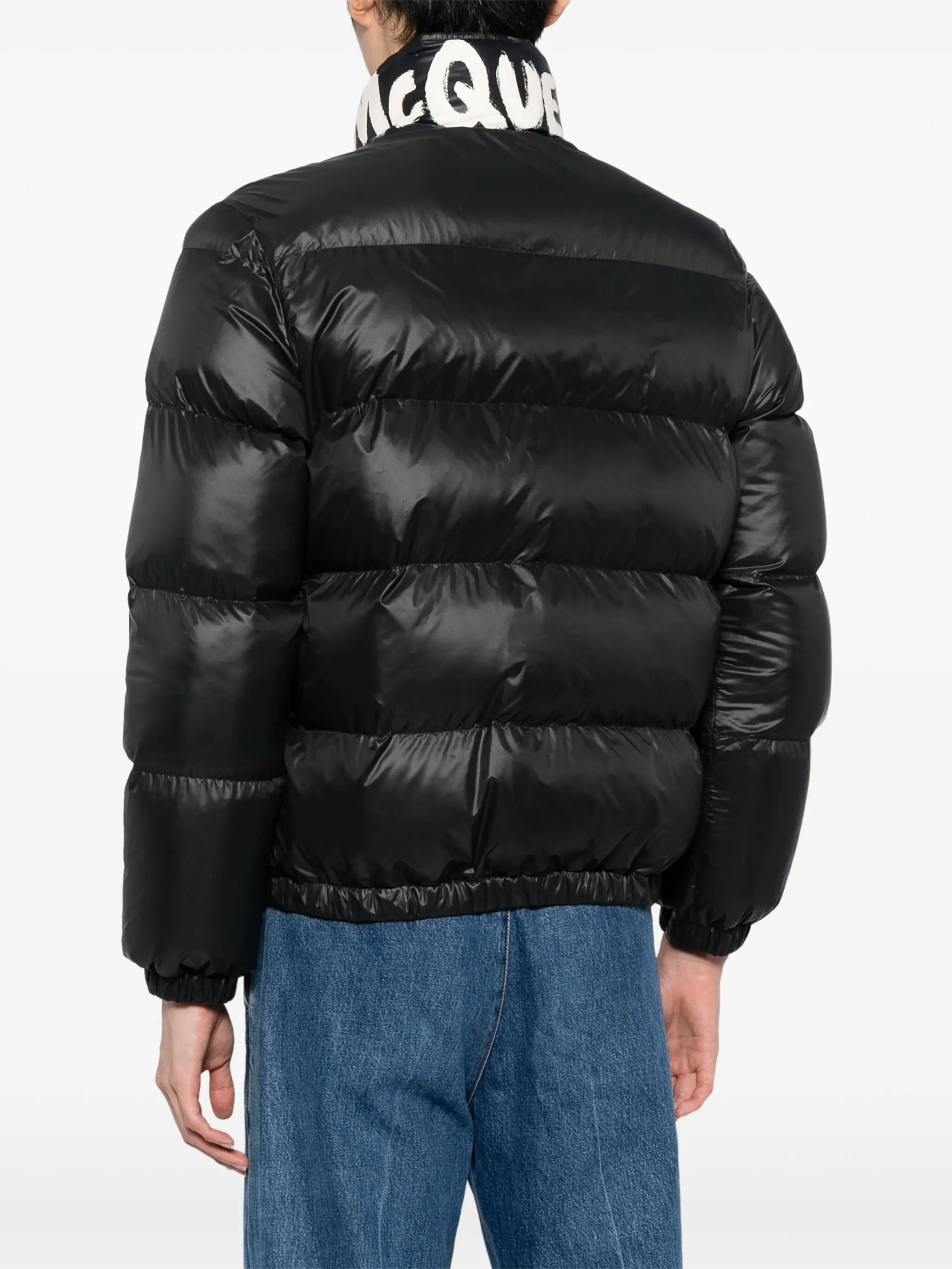 graffiti logo-print padded jacket