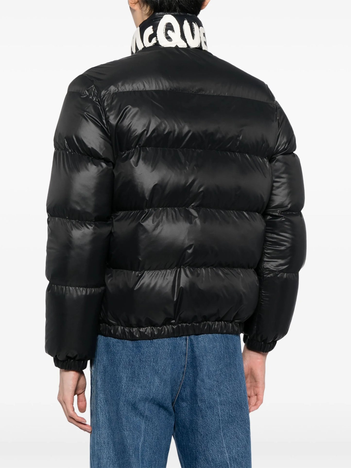 graffiti logo-print padded jacket