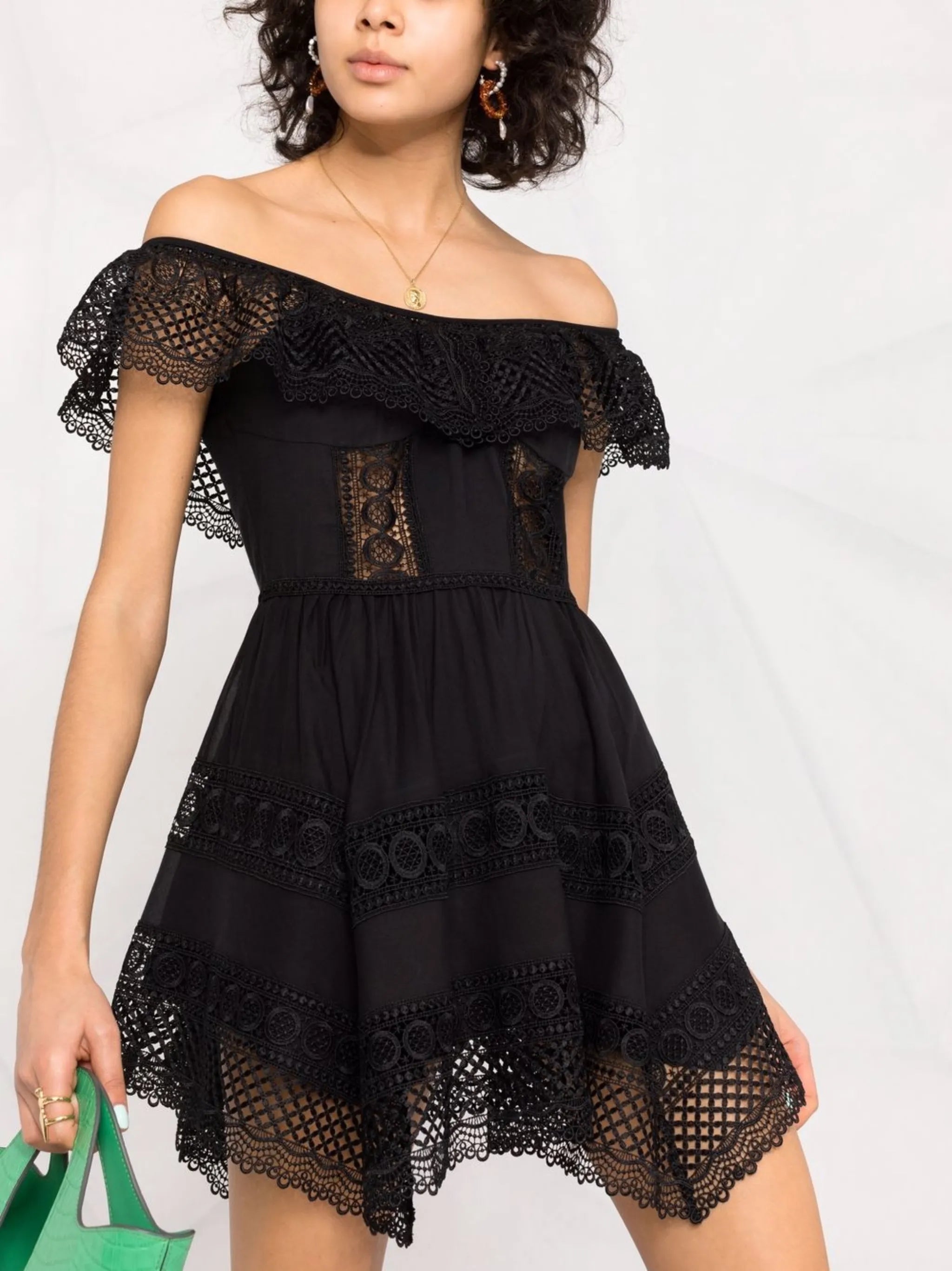 lace-panel dress