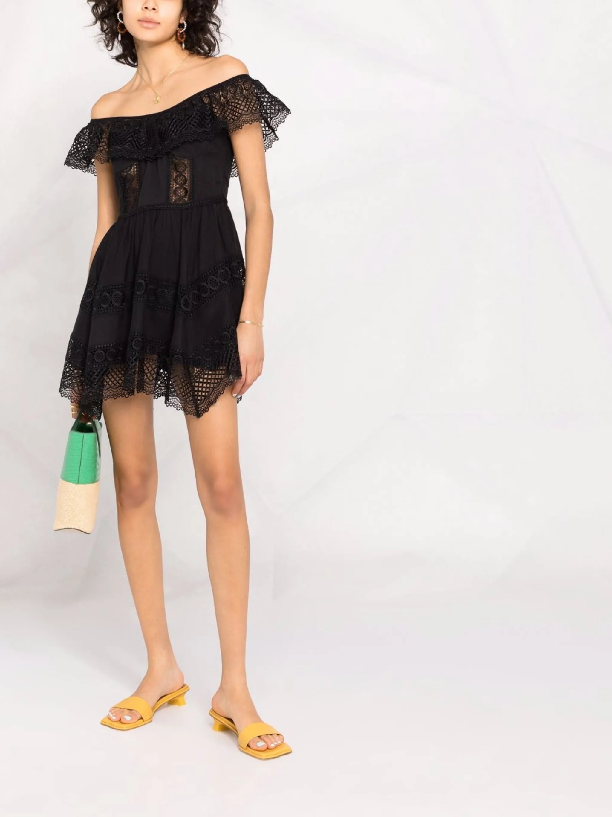lace-panel dress