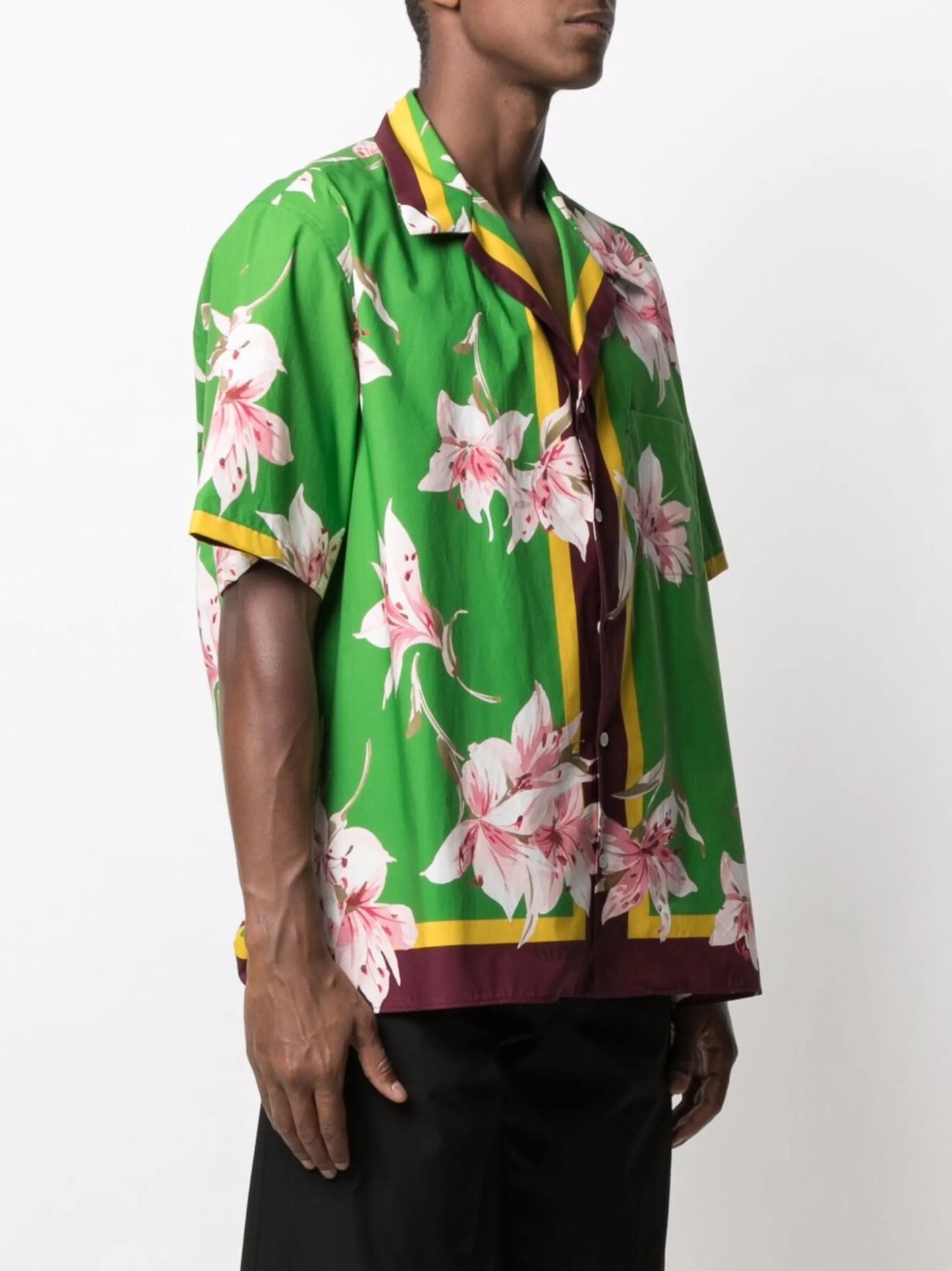 lily print short-sleeve bowling shirt