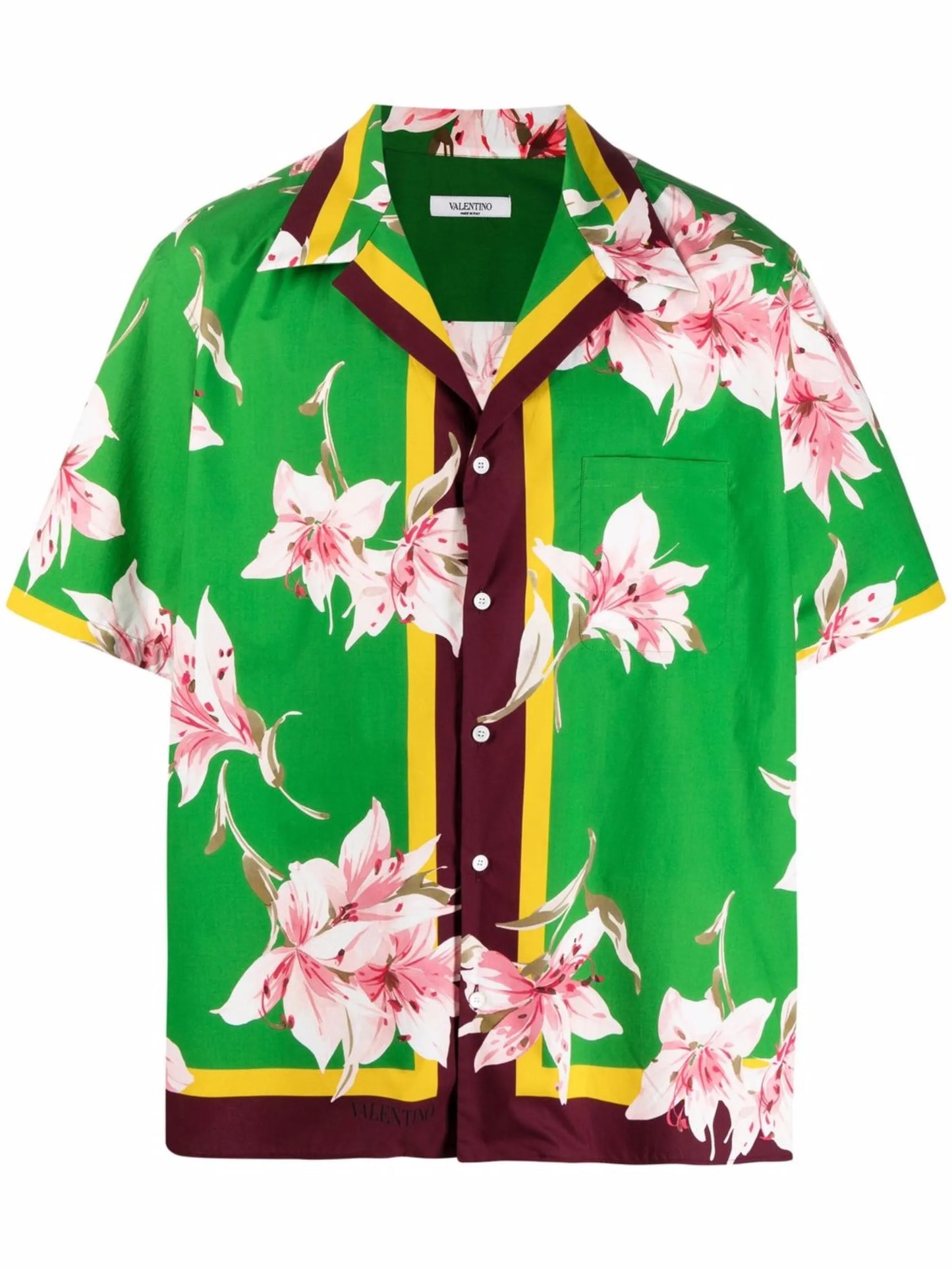 lily print short-sleeve bowling shirt