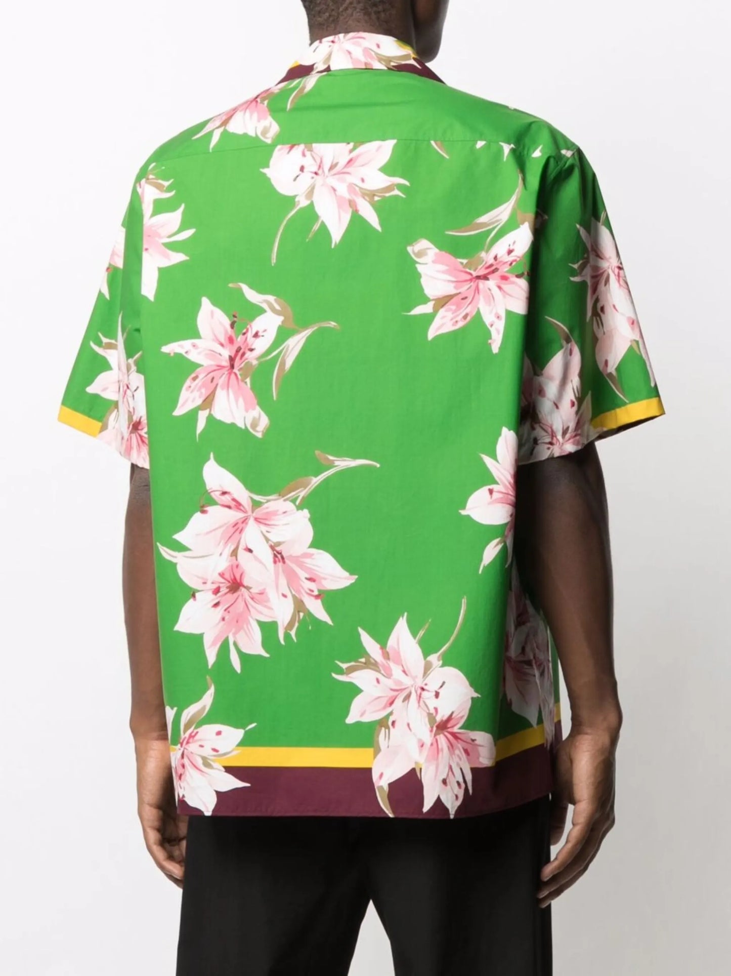 lily print short-sleeve bowling shirt