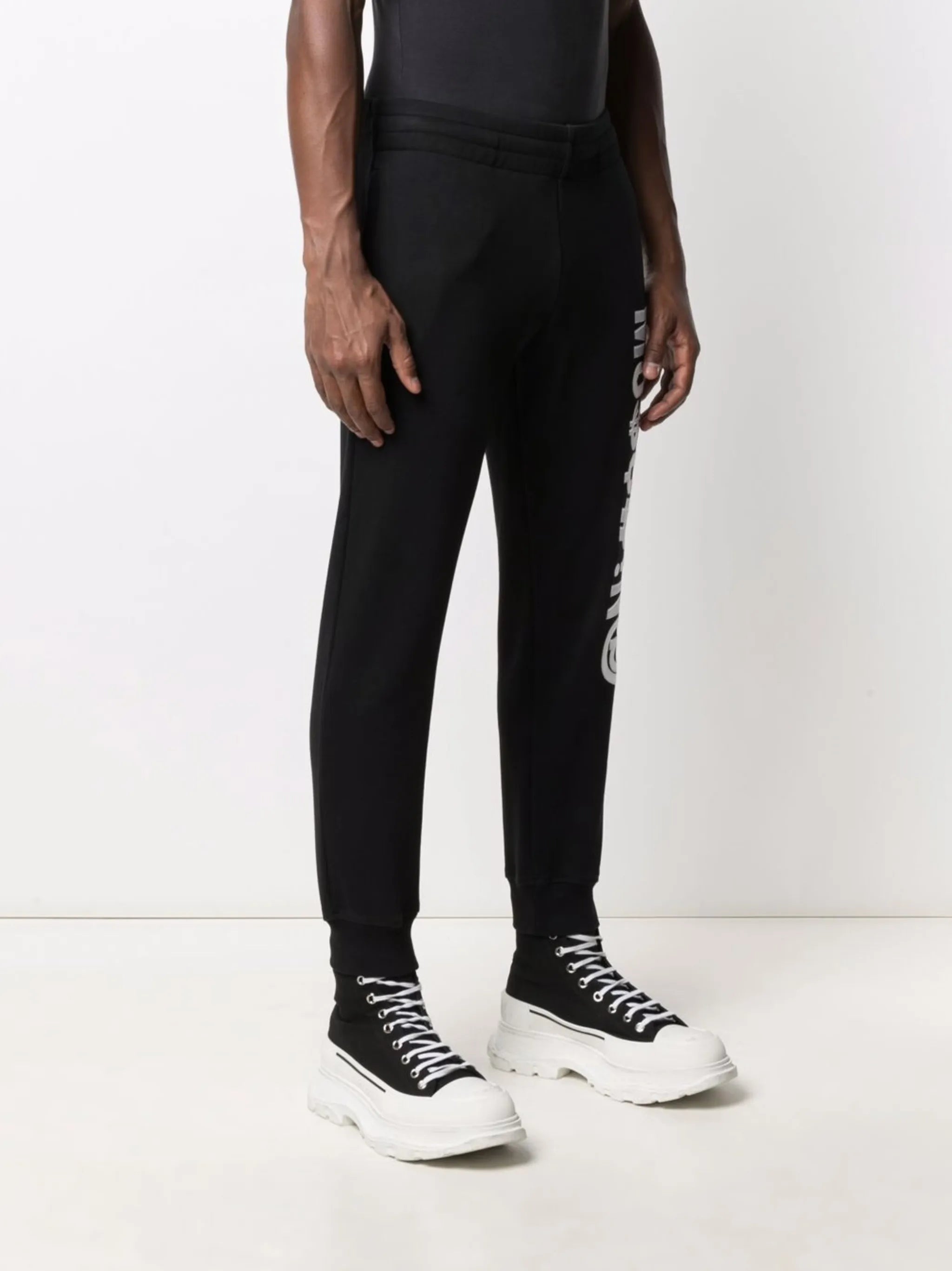 Symbols logo-embroidered fleece track pants