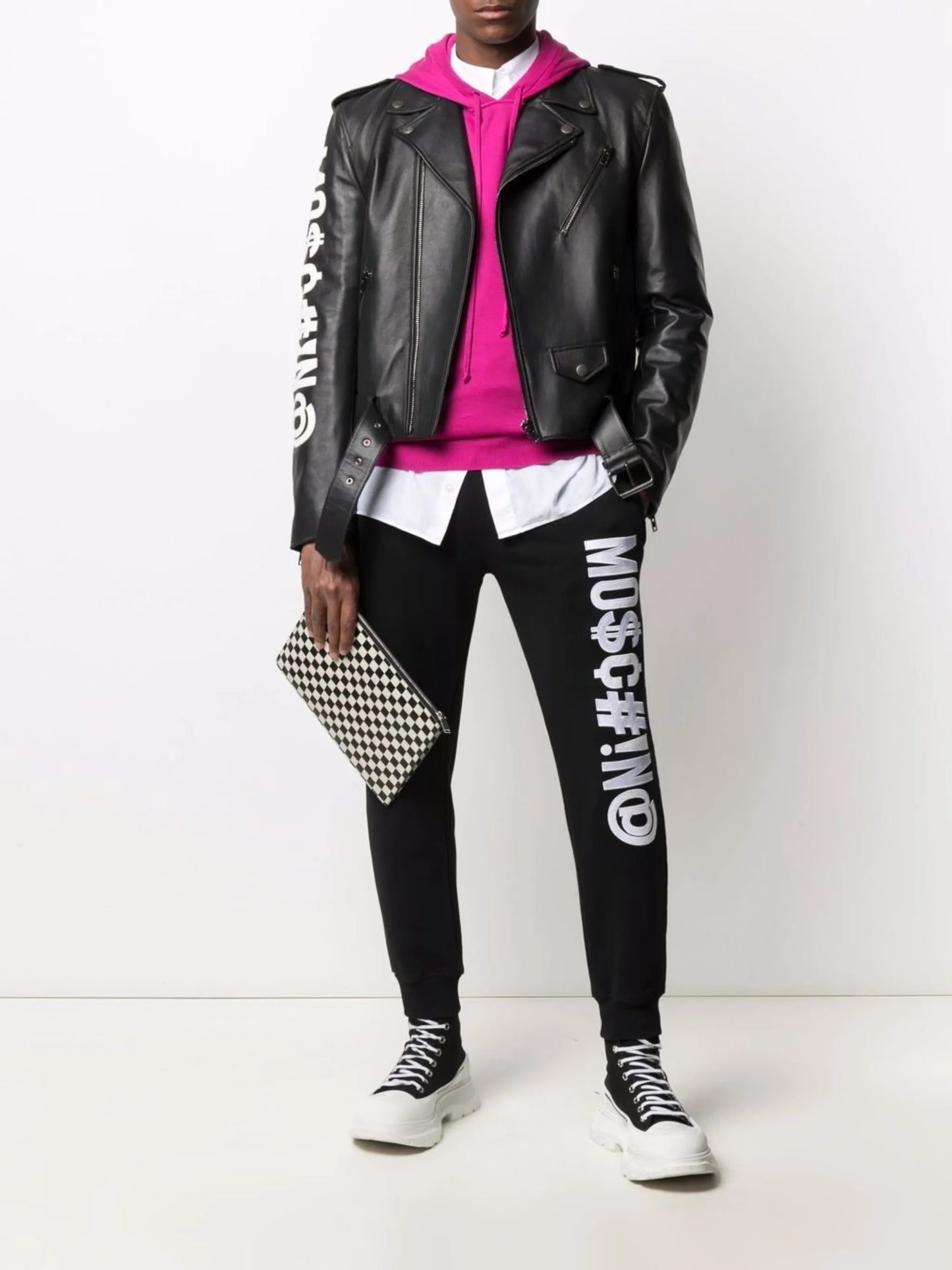 Symbols logo-embroidered fleece track pants