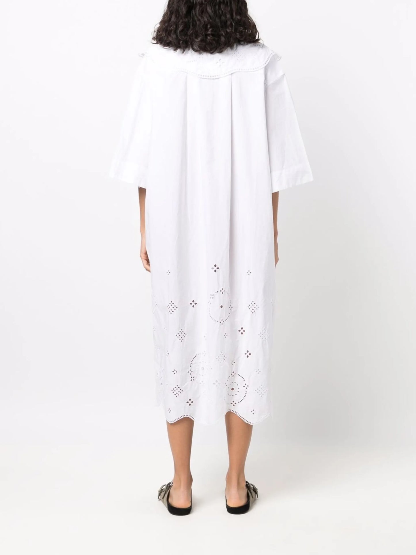broderie anglaise midi dress