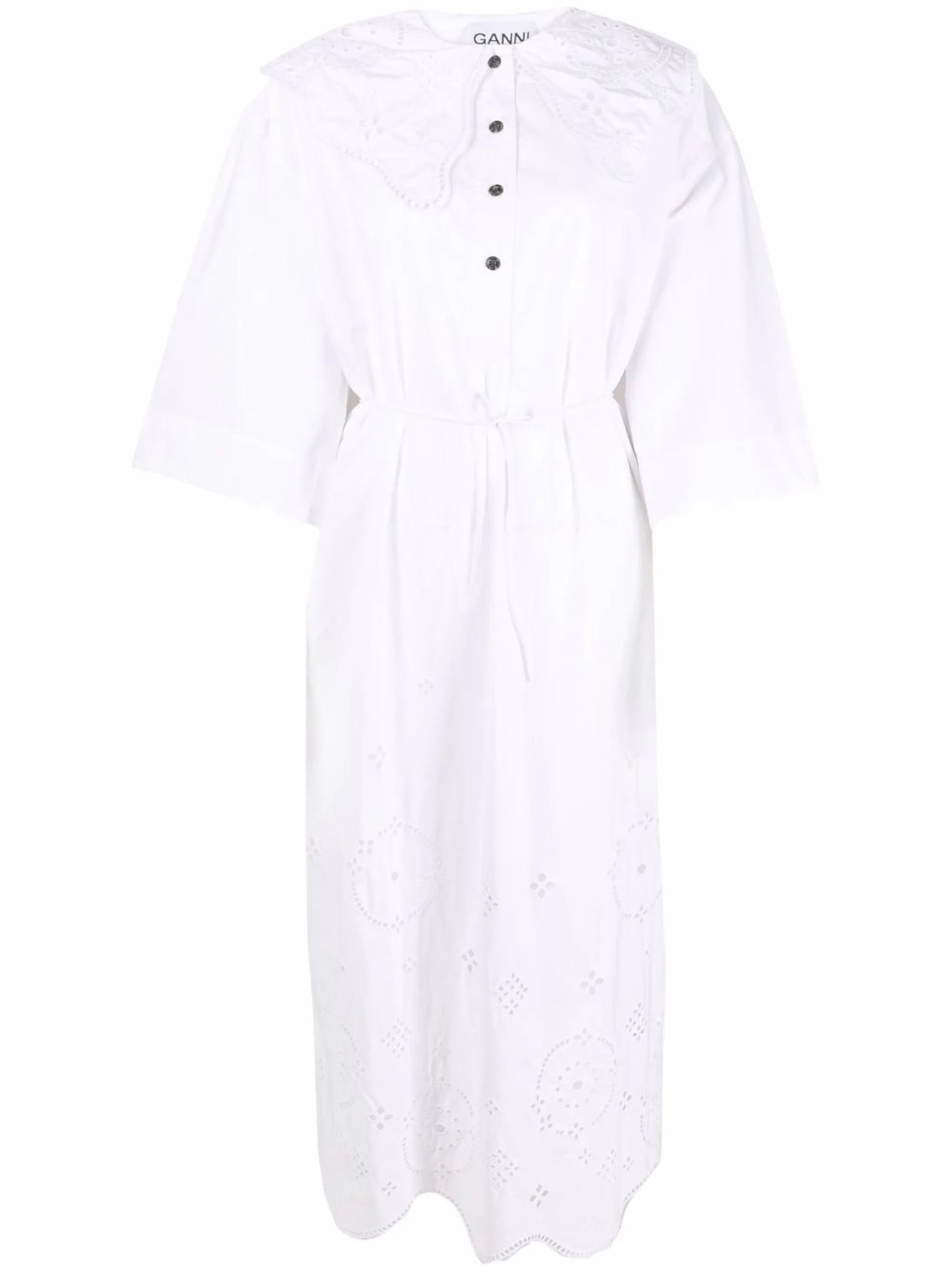 broderie anglaise midi dress