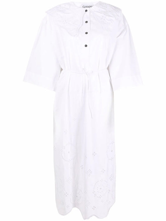 broderie anglaise midi dress