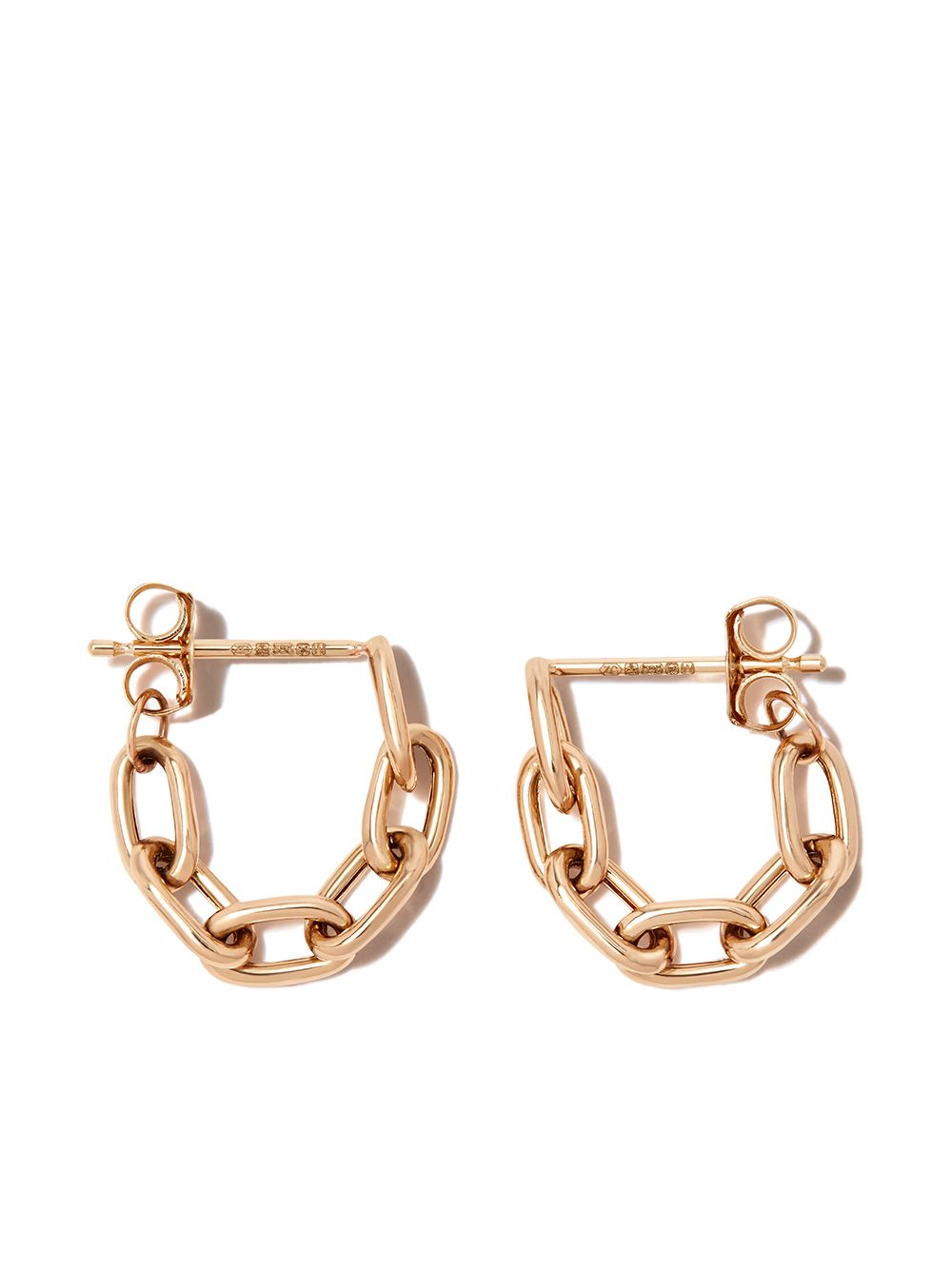 14kt yellow gold chain-link huggie earring