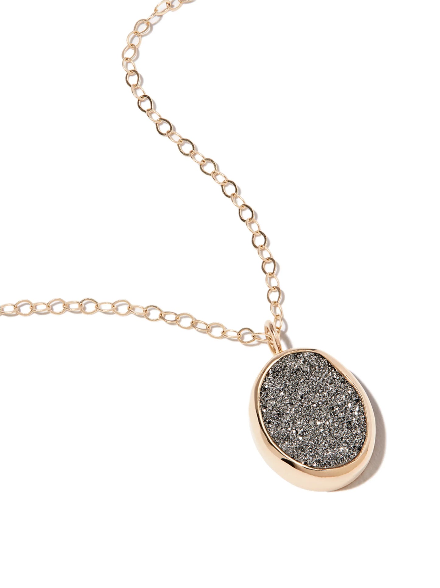 14kt yellow gold druzy pendant necklace