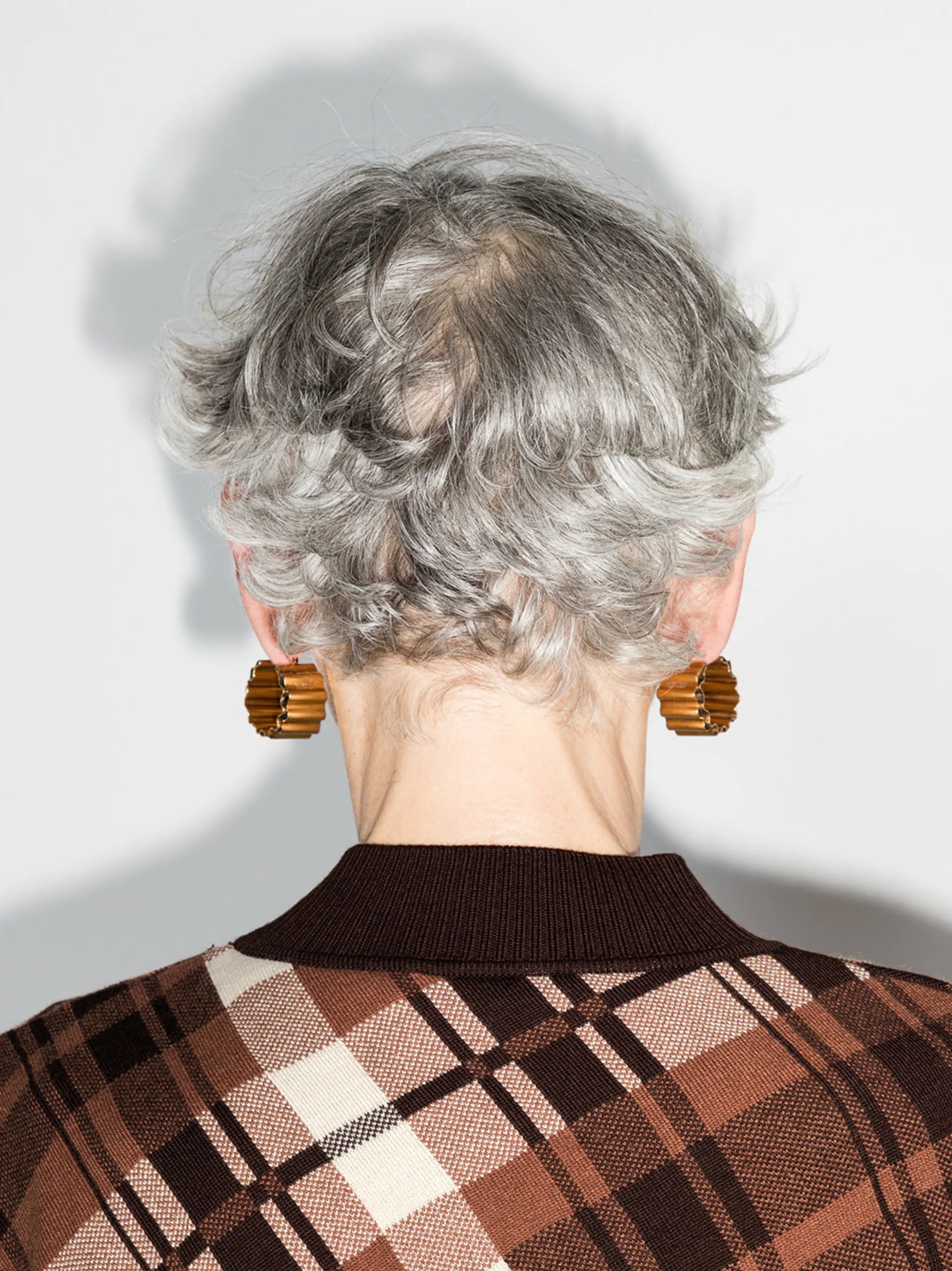 plaid-check cropped jumper