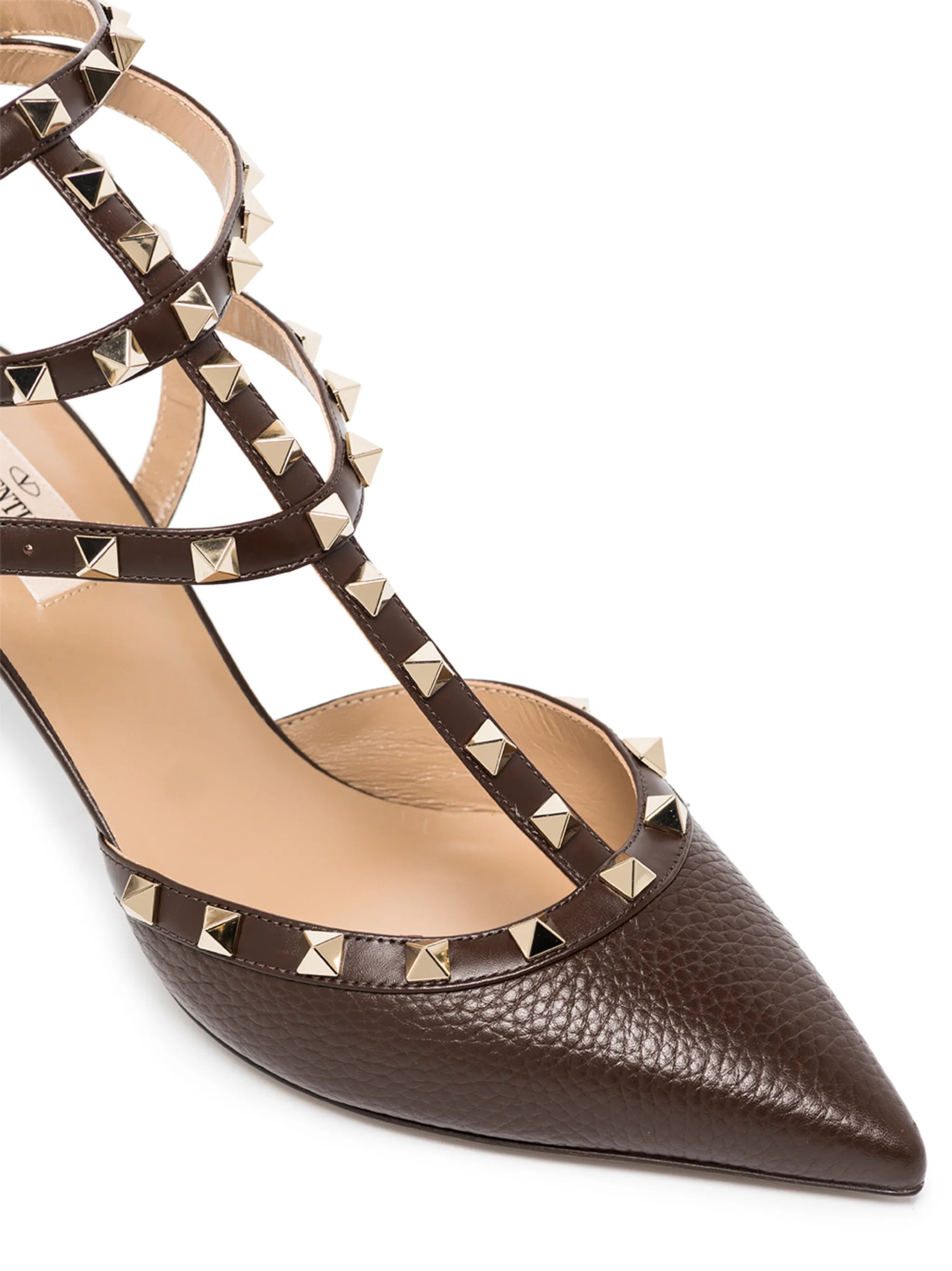 Rockstud Caged 65mm leather pumps