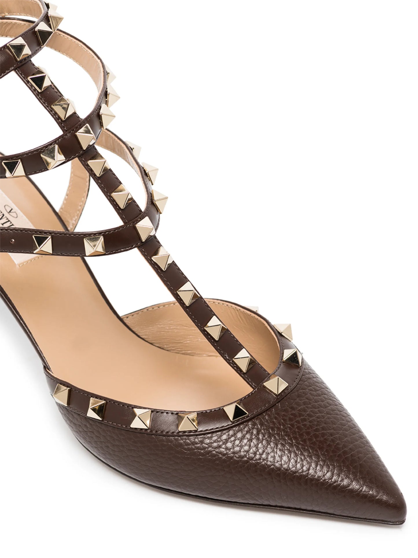 Rockstud Caged 65mm leather pumps