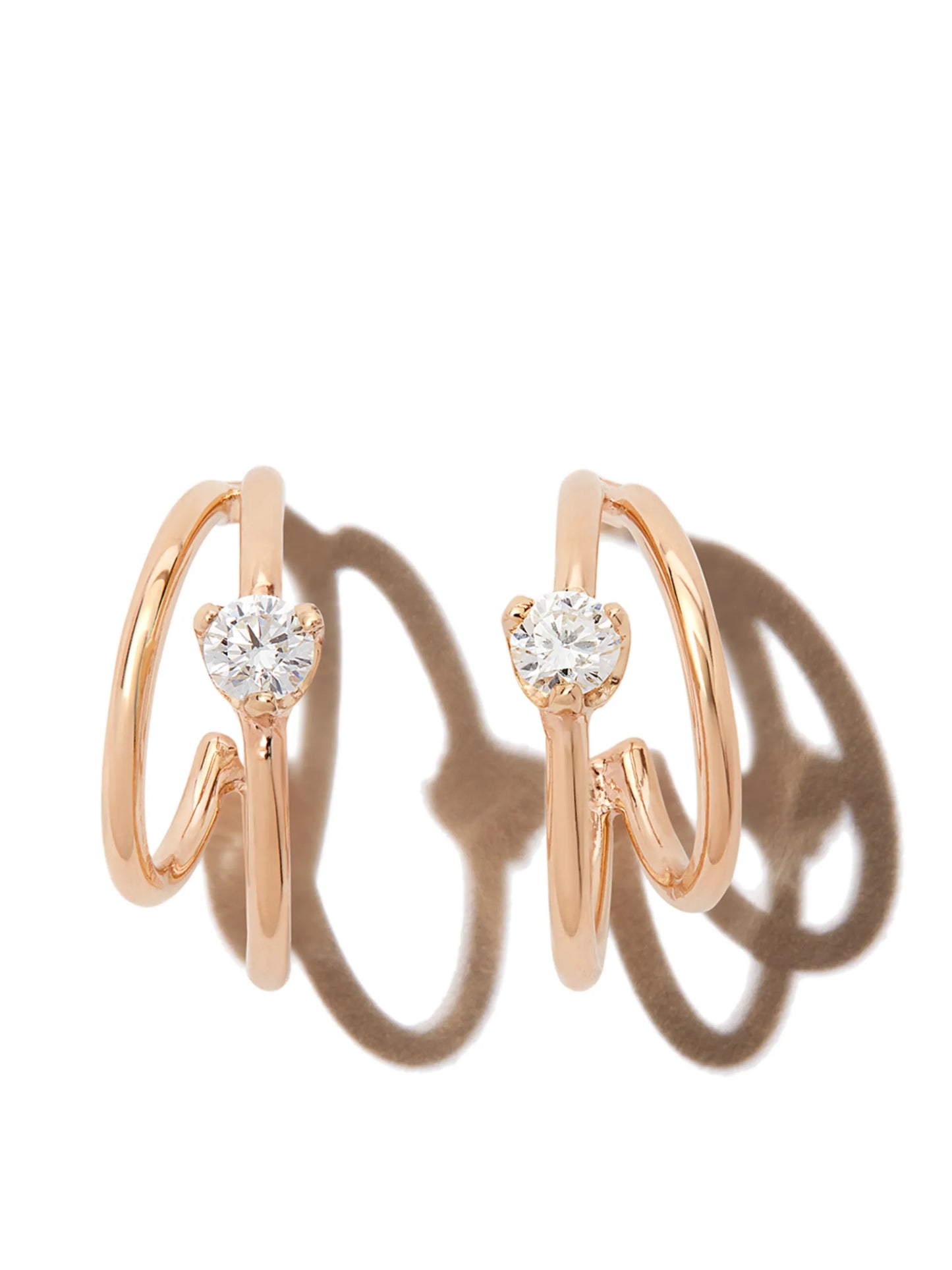 14kt yellow gold diamond hoop earrings
