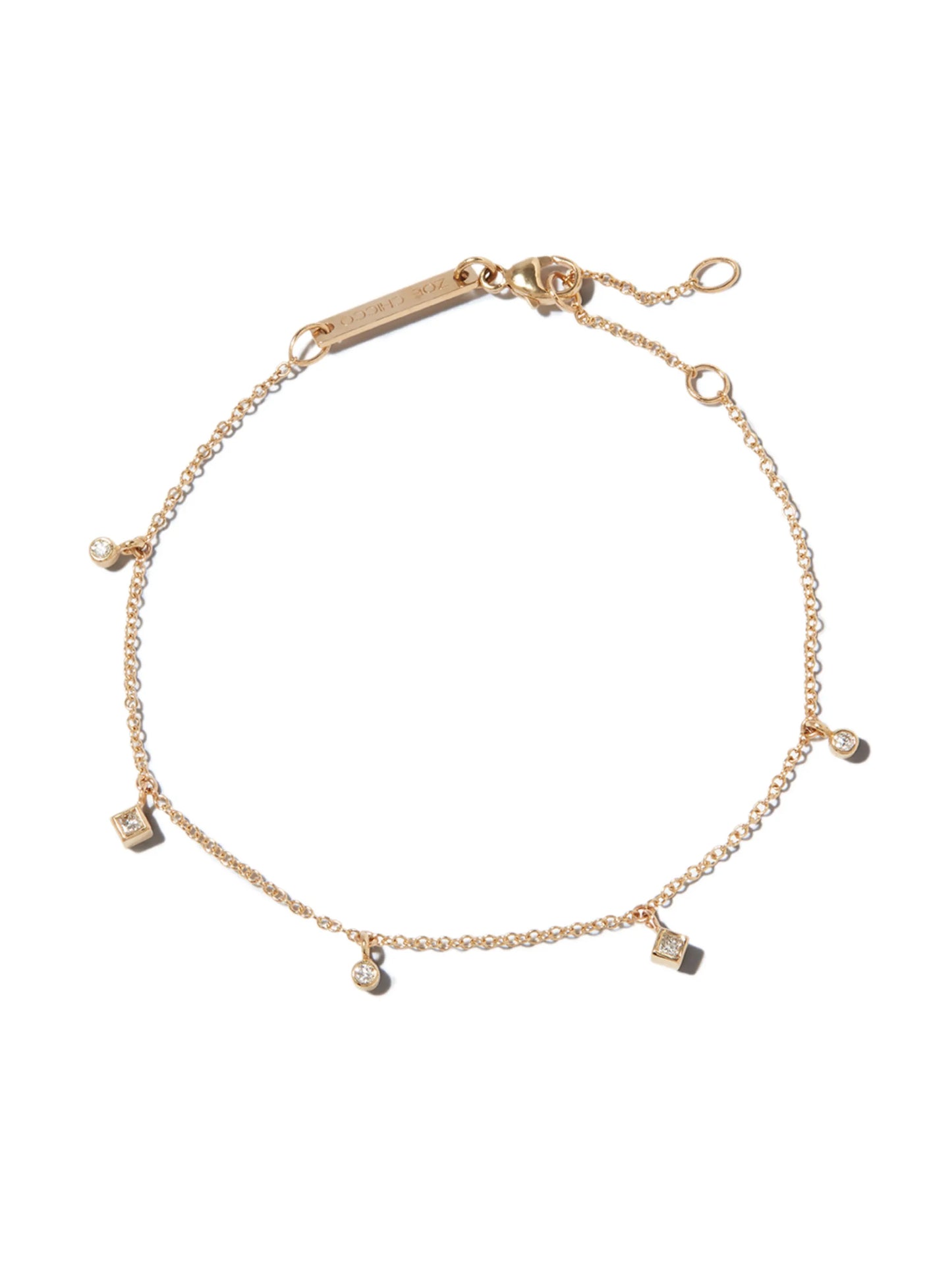 14kt yellow gold diamond charm bracelet