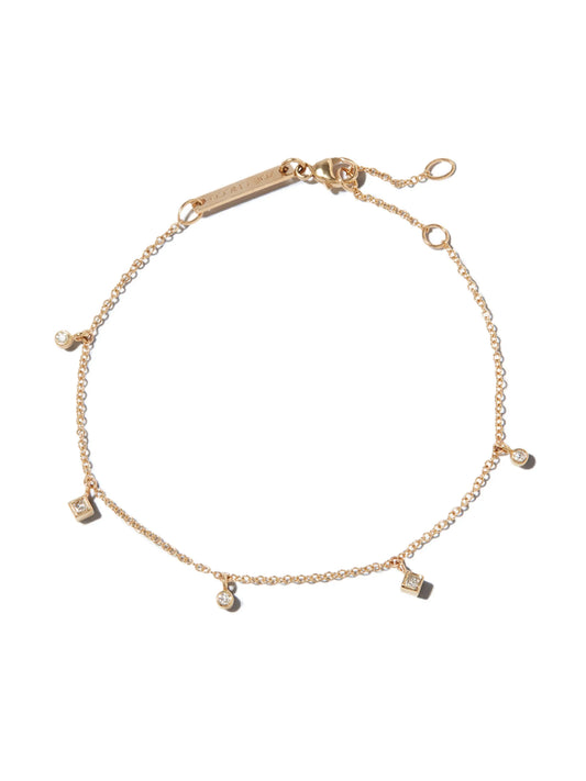 14kt yellow gold diamond charm bracelet