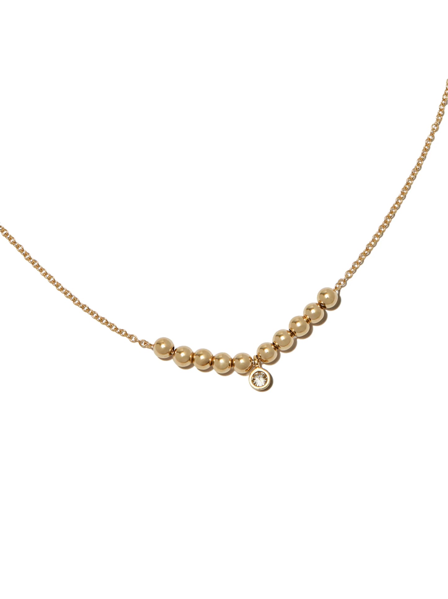 14kt yellow gold bead-detail necklace