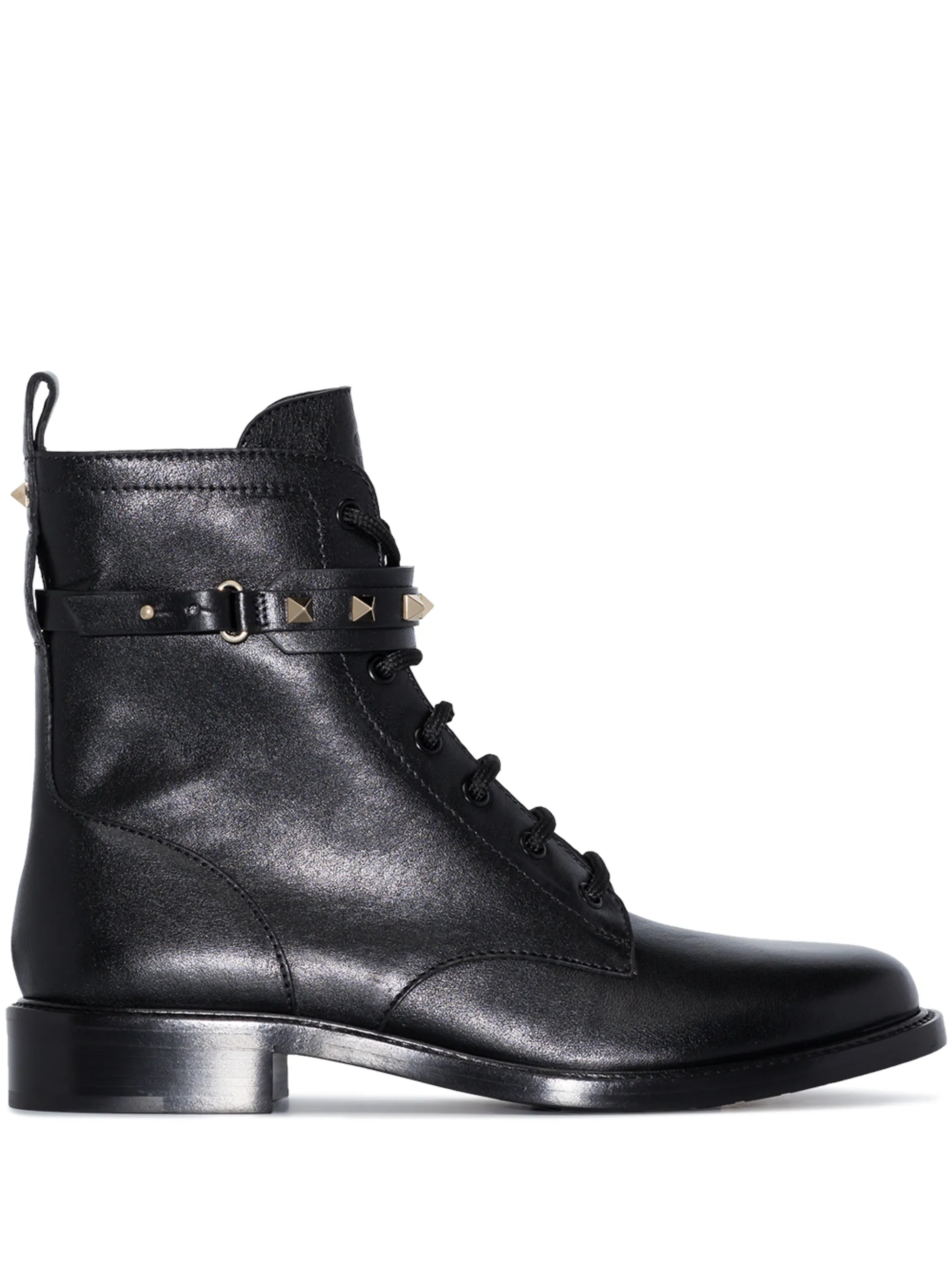 Rockstud leather boots