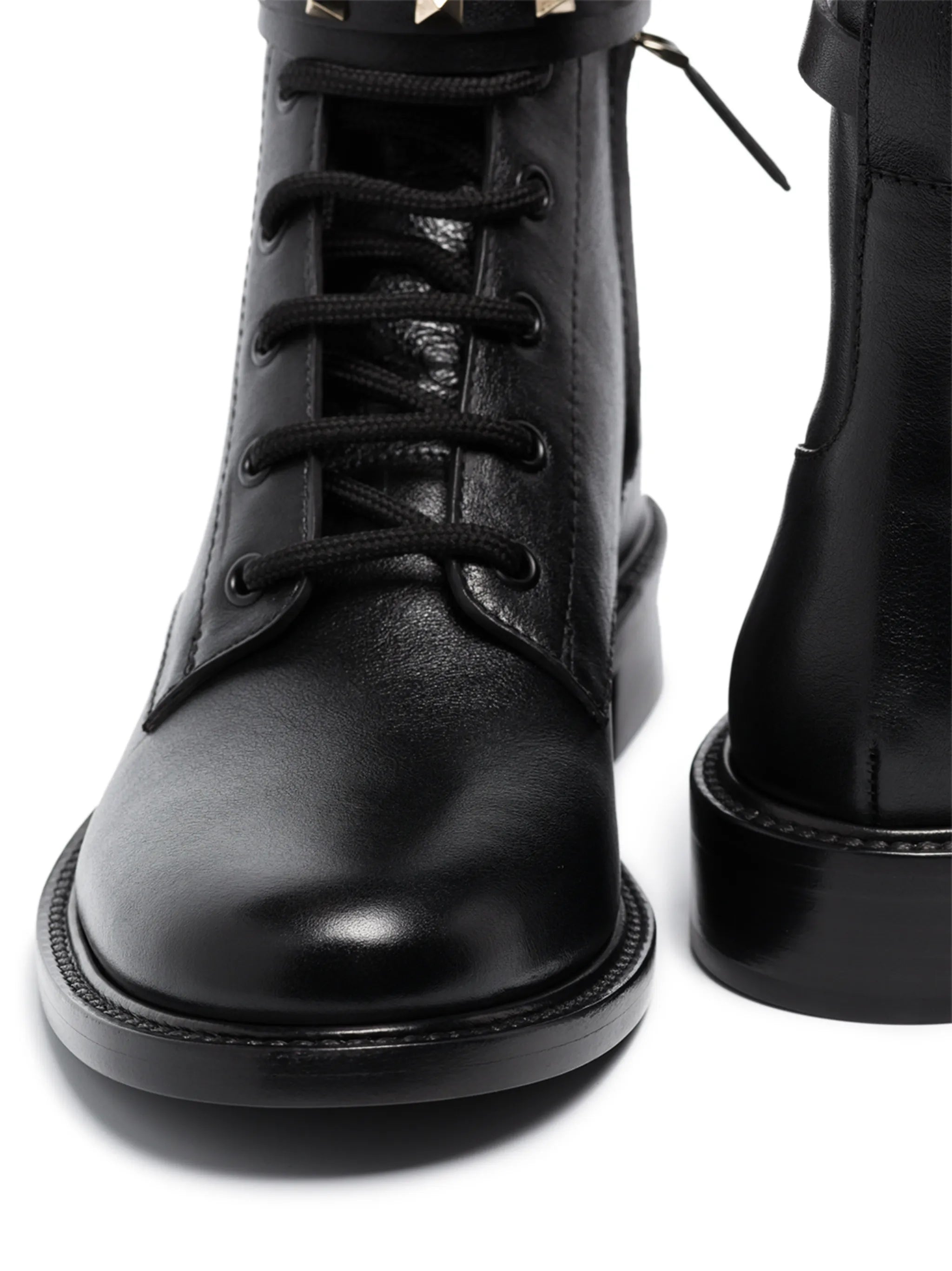 Rockstud leather boots