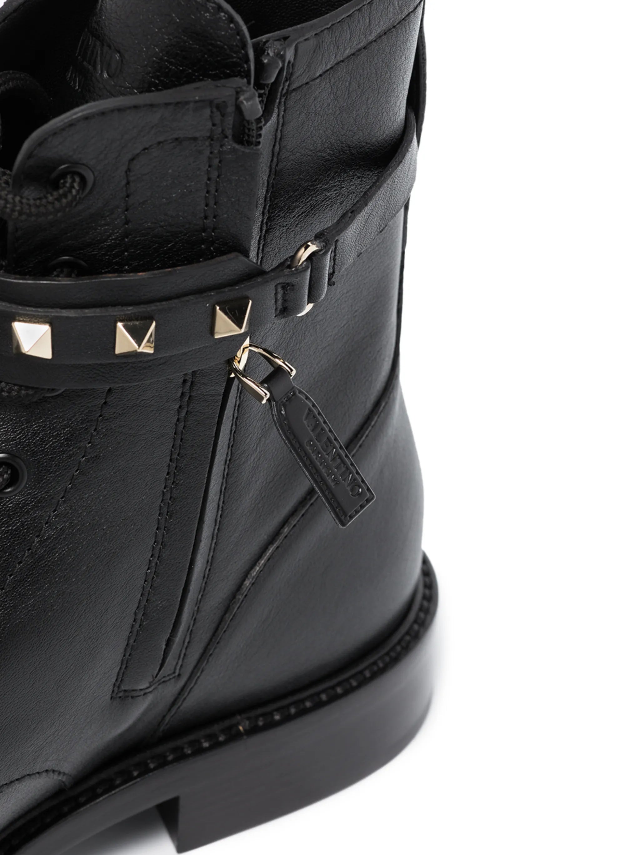 Rockstud leather boots
