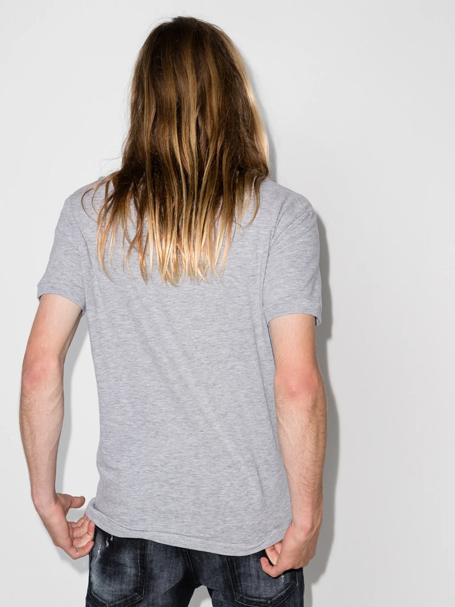 Leaf print short-sleeve T-shirt